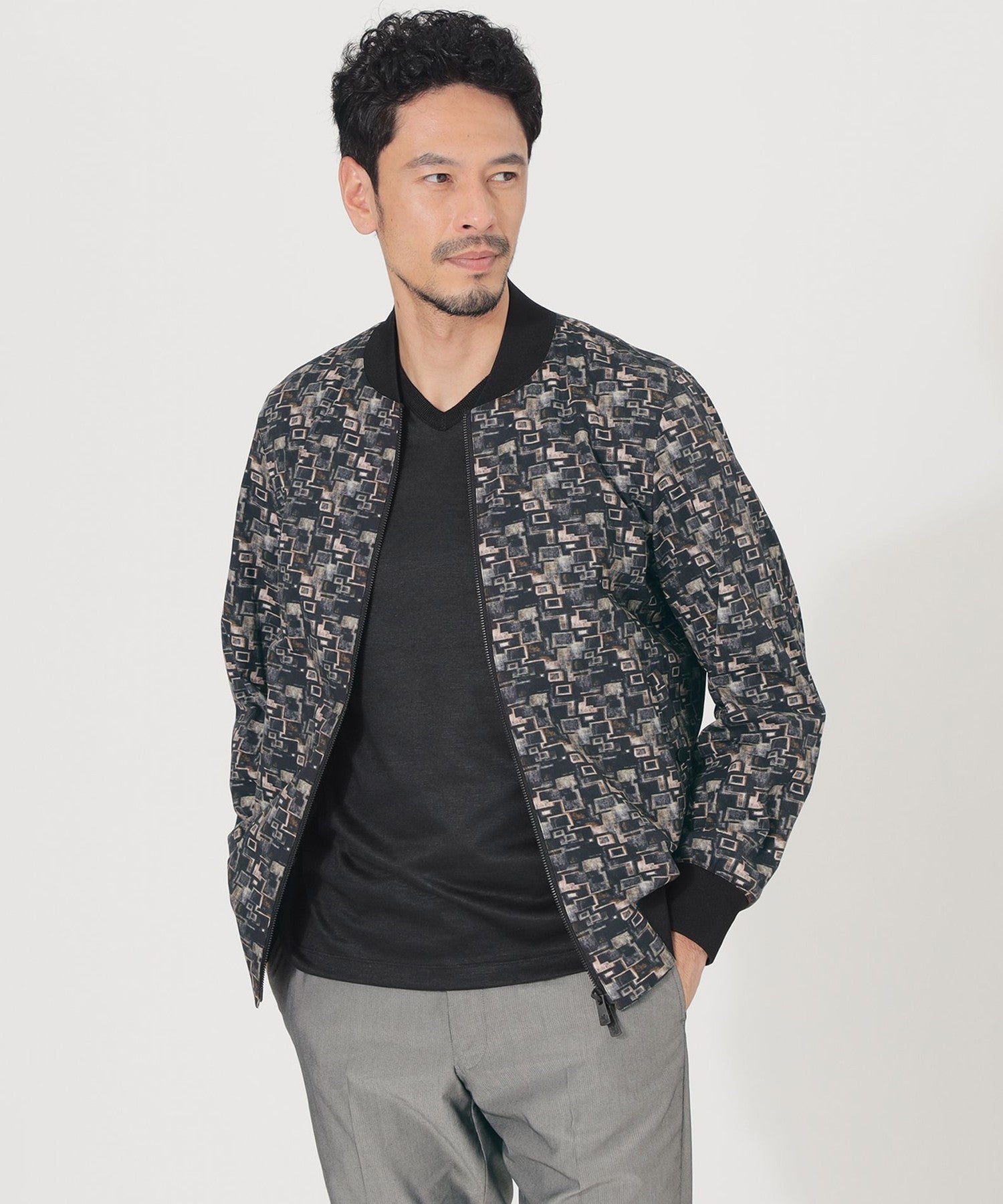 KRIZA 一点物 シルク100% サテン ジャケット ブラウン 光沢 上品 ランダム カーテン J-94028 ブラウン ｜ジャストカーテン