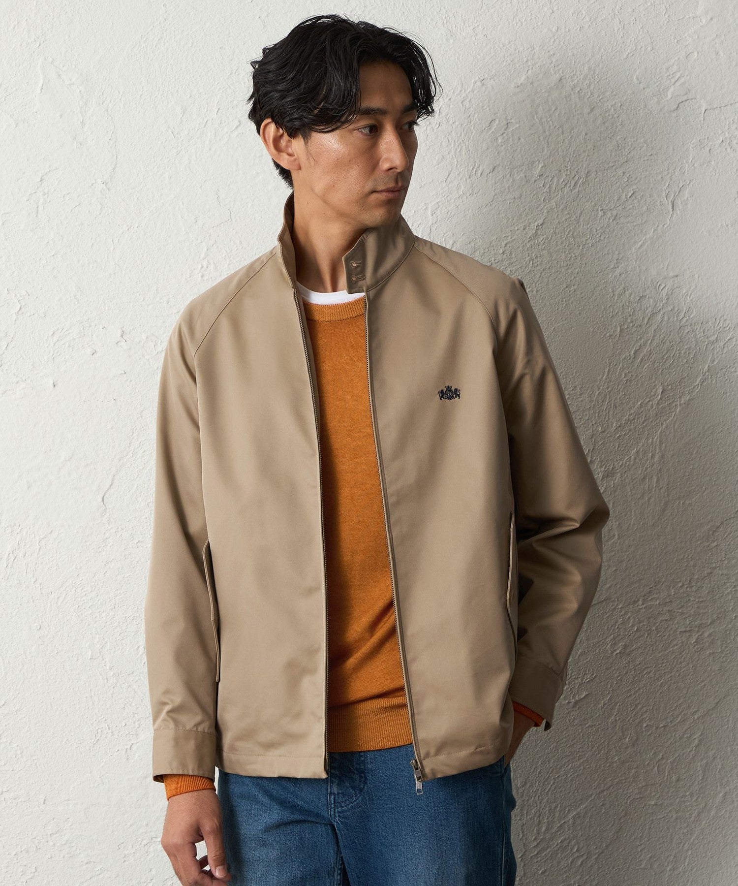 はっ水】【ウォッシャブル】T/Cツイルハリントンジャケット