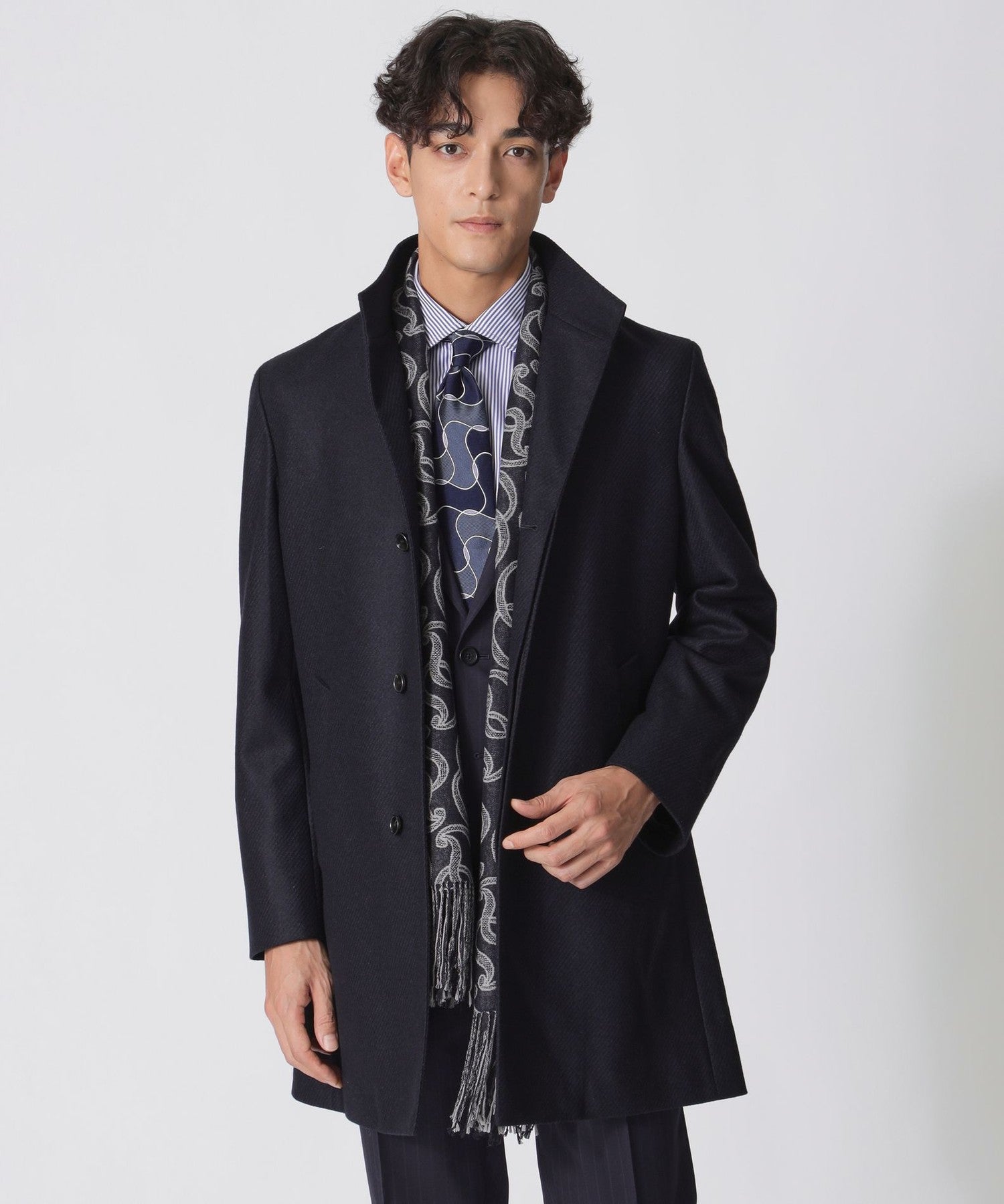 HOUSTON】カシミヤ混スタンドカラーコート(コート)｜Paul Stuart