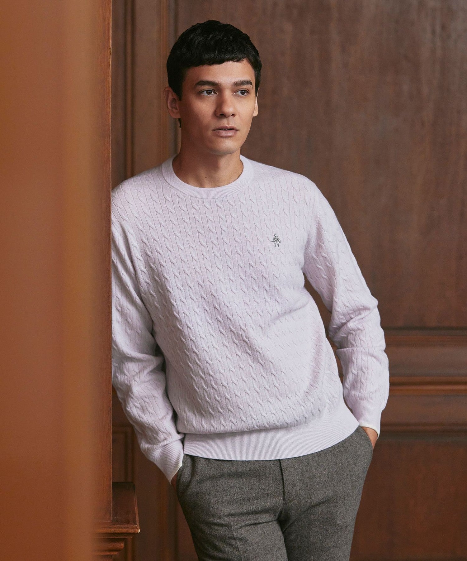 ミニケーブル柄 クルーネックセーター(トップス)｜Paul Stuart(ポール