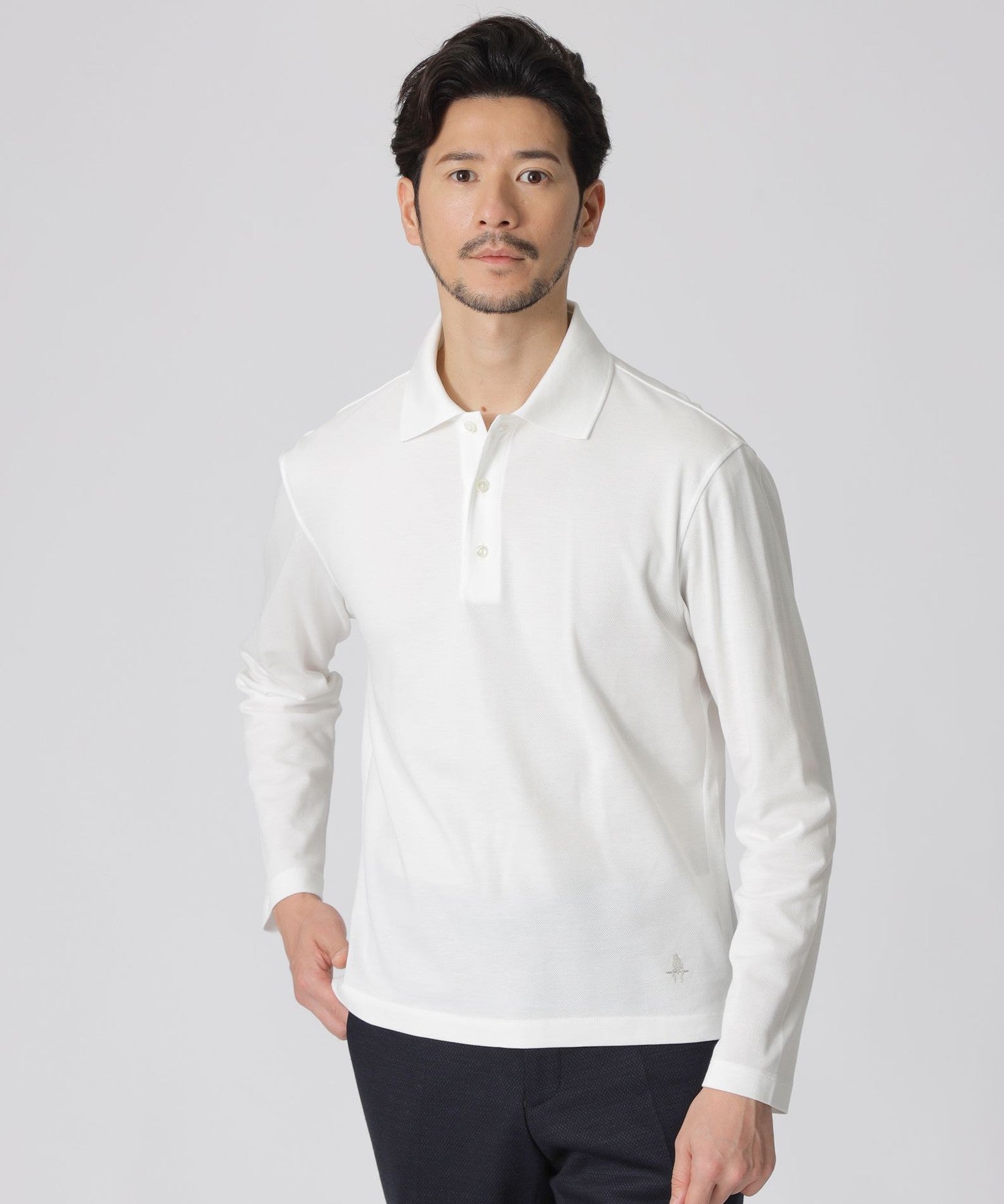 「Dress Polo Shirts」 コットンカノコL/Sドレスポロシャツ