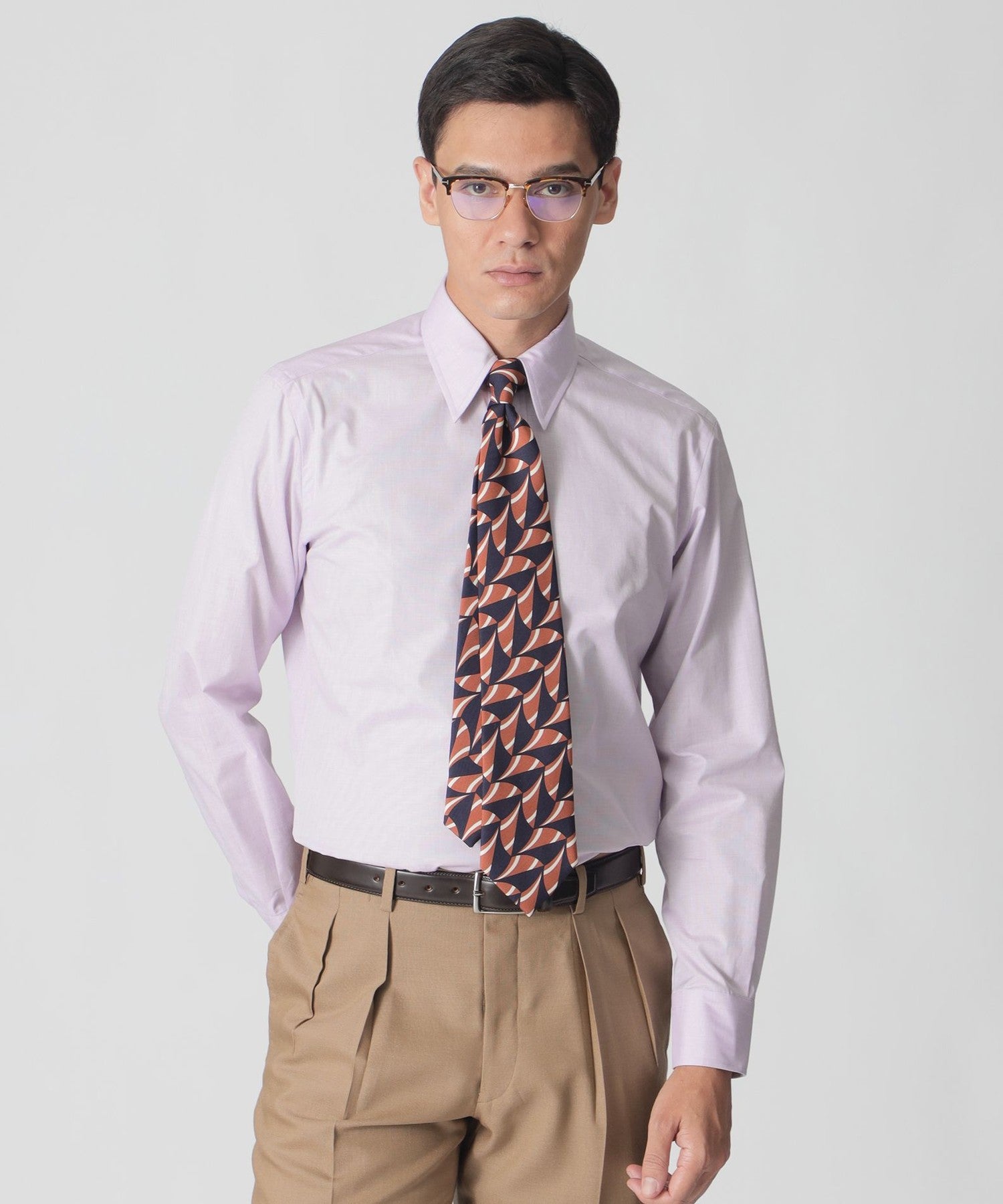 数量限定「COLLECTION LINE」無地ハケメ レギュラーカラー ドレス