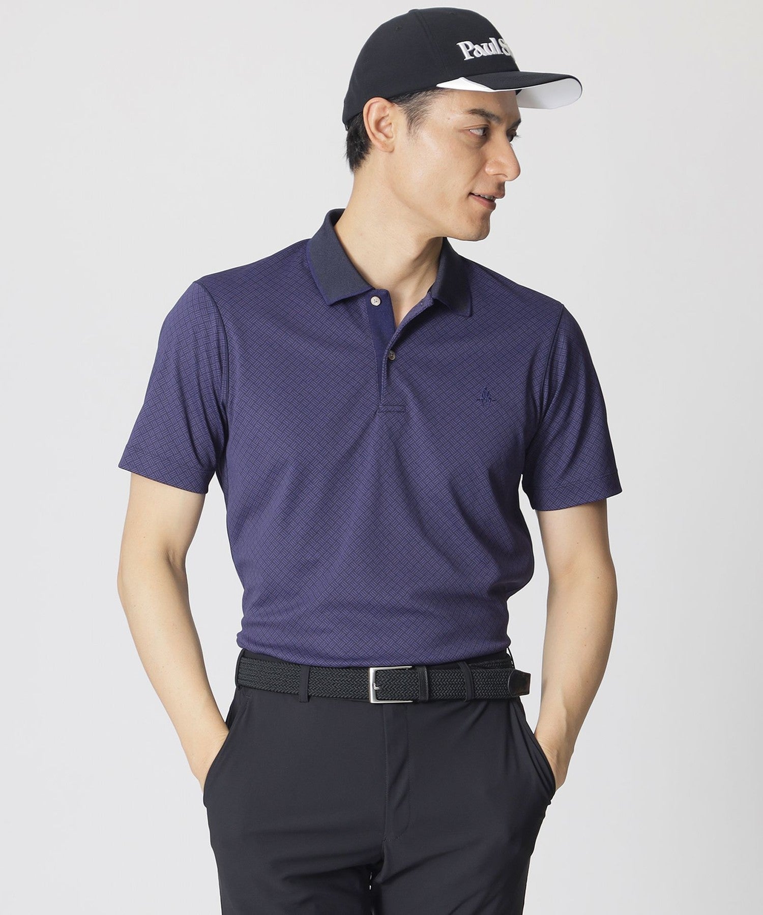 GOLF】カミフパケ柄プリントポロシャツ(吸水速乾・UVカット)(トップス