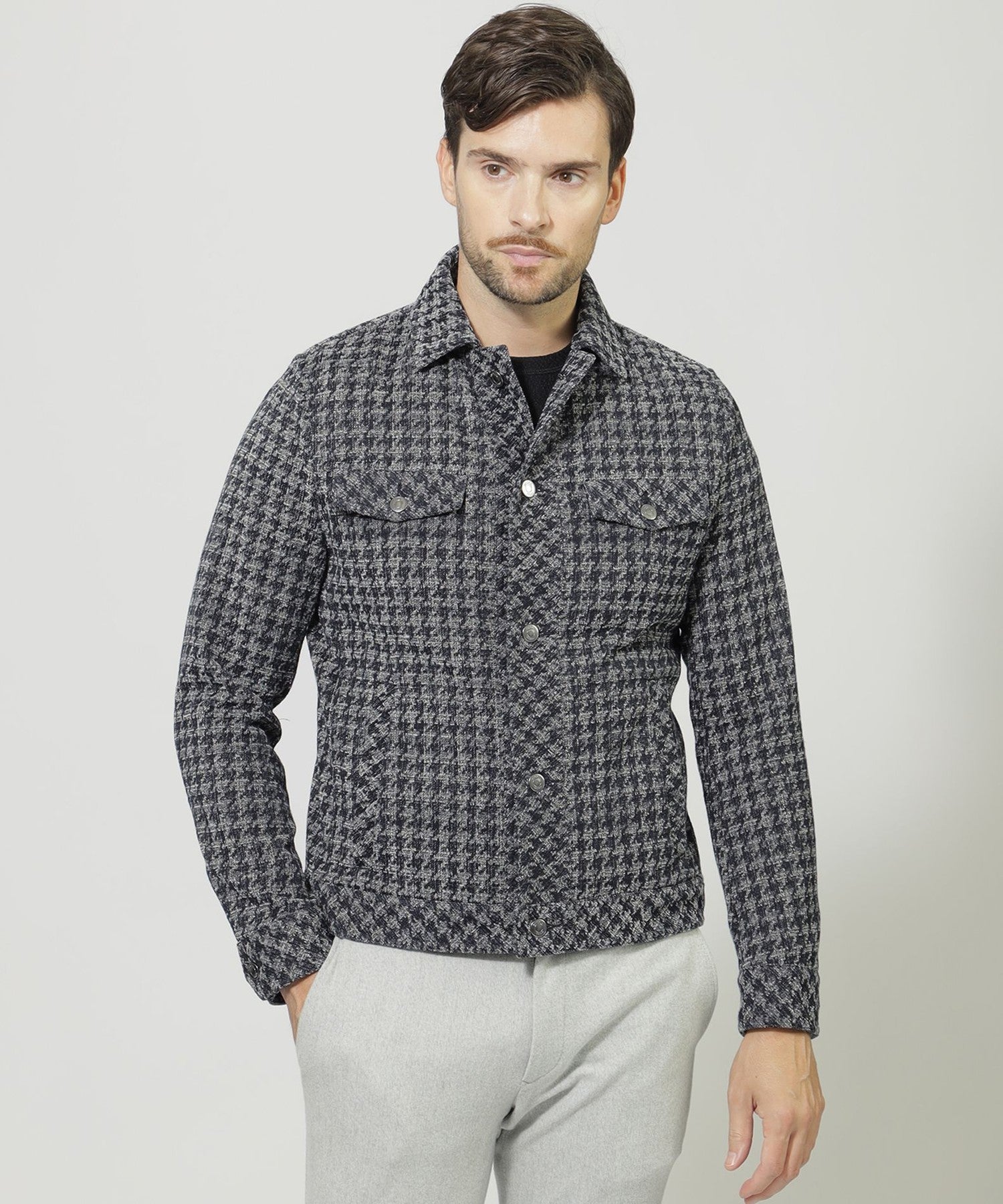 PRIMA COLLECTION】千鳥ジャカードブルゾン(ブルゾン)｜EPOCA UOMO