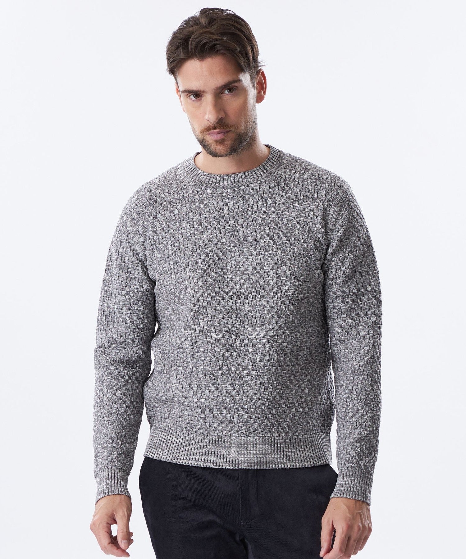 エポカ　トップスニット　サイズ40新品未使用品　タグ付き ジグザグミックスクルーネックニット(トップス)｜EPOCA UOMO(エポカ