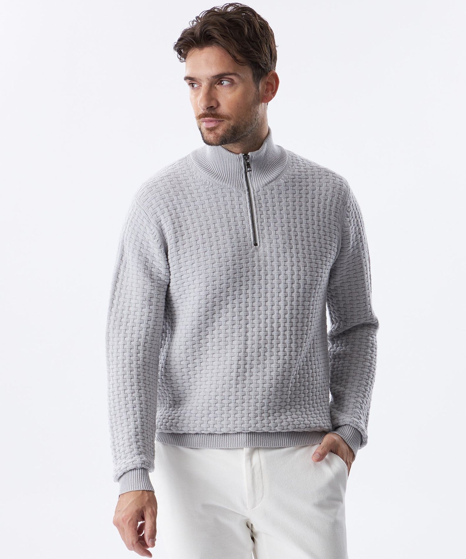 ウールハーフジップブリックニット(トップス)｜EPOCA UOMO(エポカ