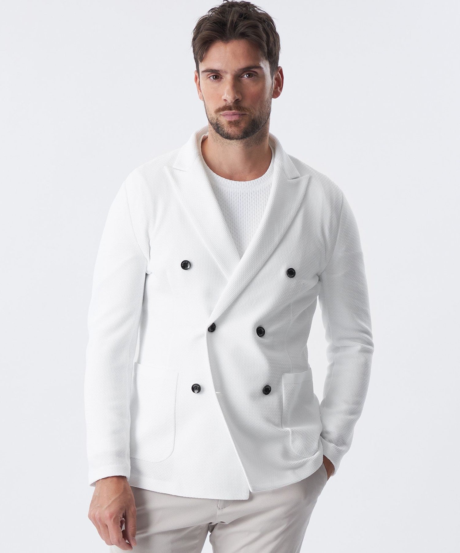 Safari5月号掲載＊ニットダブルジャケット(ジャケット)｜EPOCA UOMO