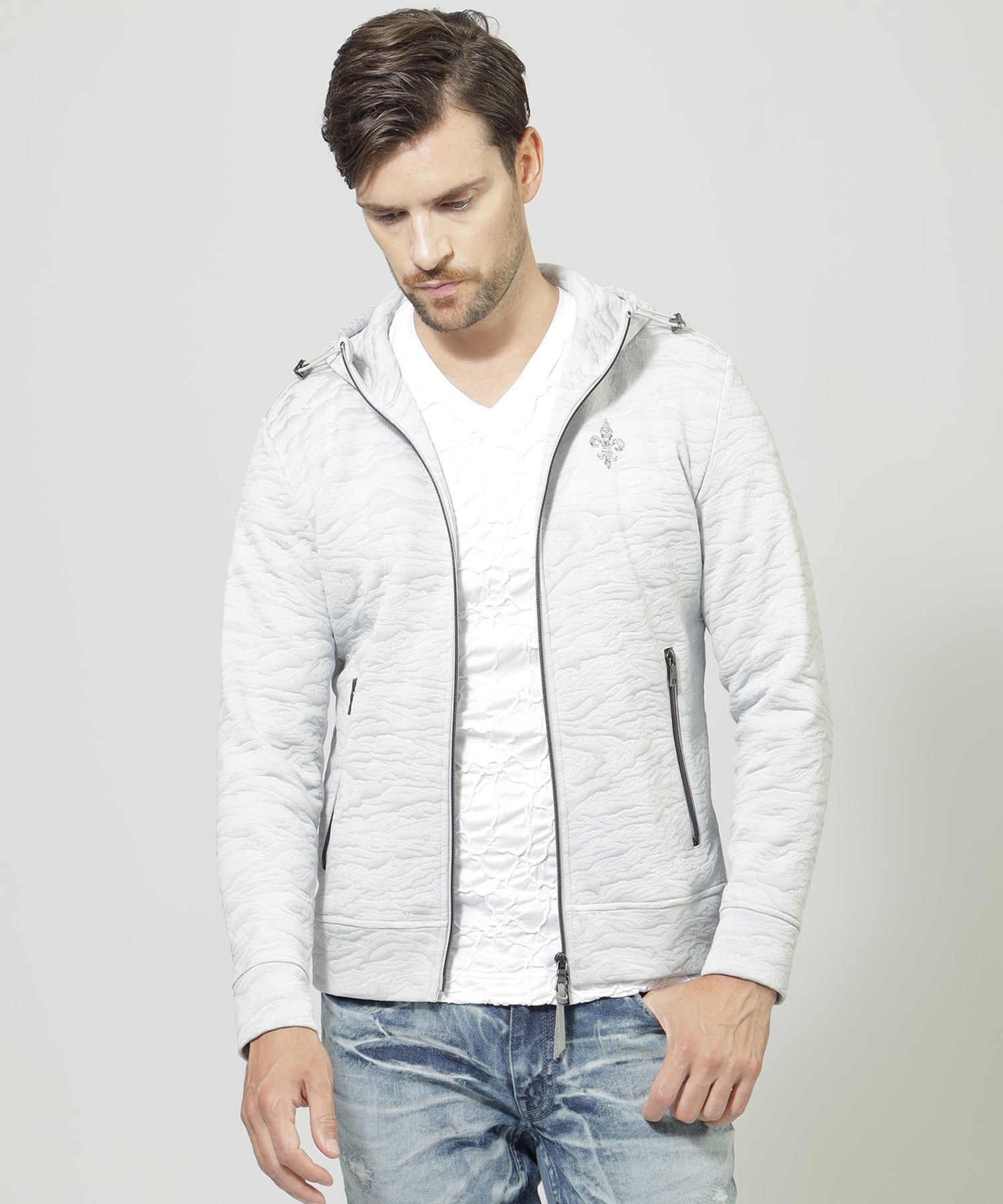 EPOCA UOMO カモフラパーカー PRIMA COLLECTION】凹凸カモフラジャカードパーカ(トップス)｜EPOCA