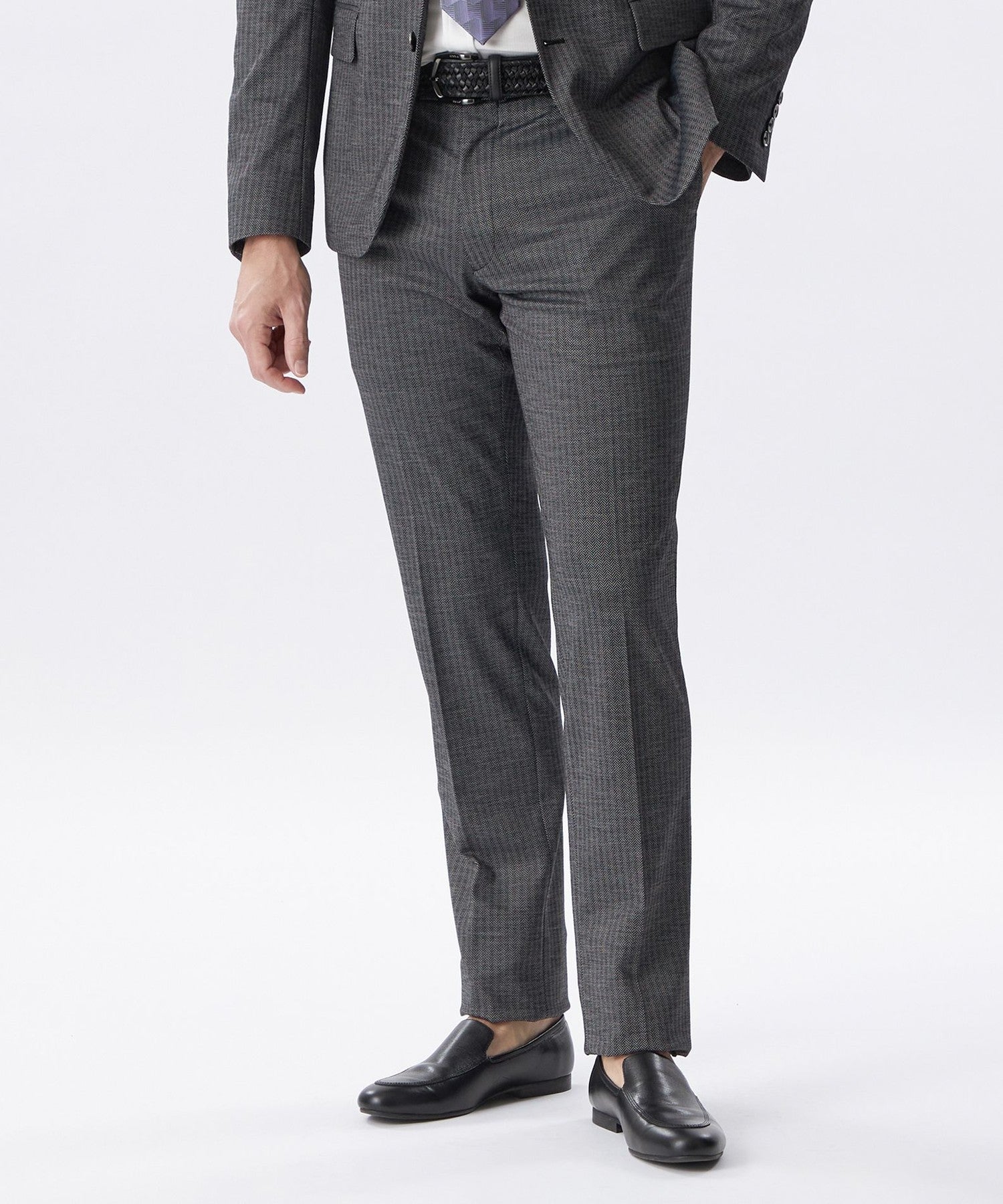 セットアップ対応】ヘリンボーンジャージースラックス(パンツ)｜EPOCA