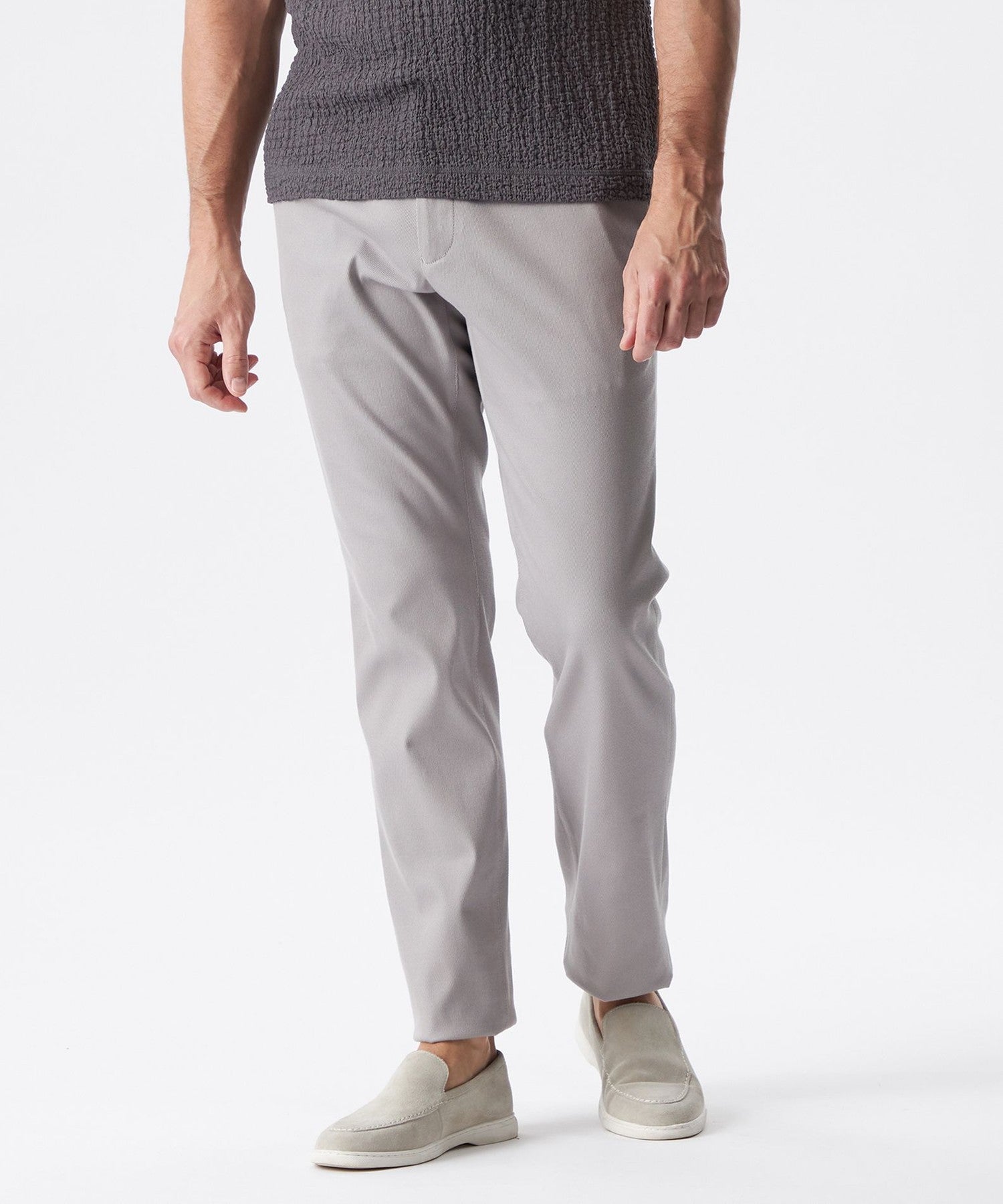 EPOCA UOMO　ストレッチ　ストレートパンツ　M　ホワイト Safari5月号掲載＊トリコットストレッチパンツ(パンツ)｜EPOCA