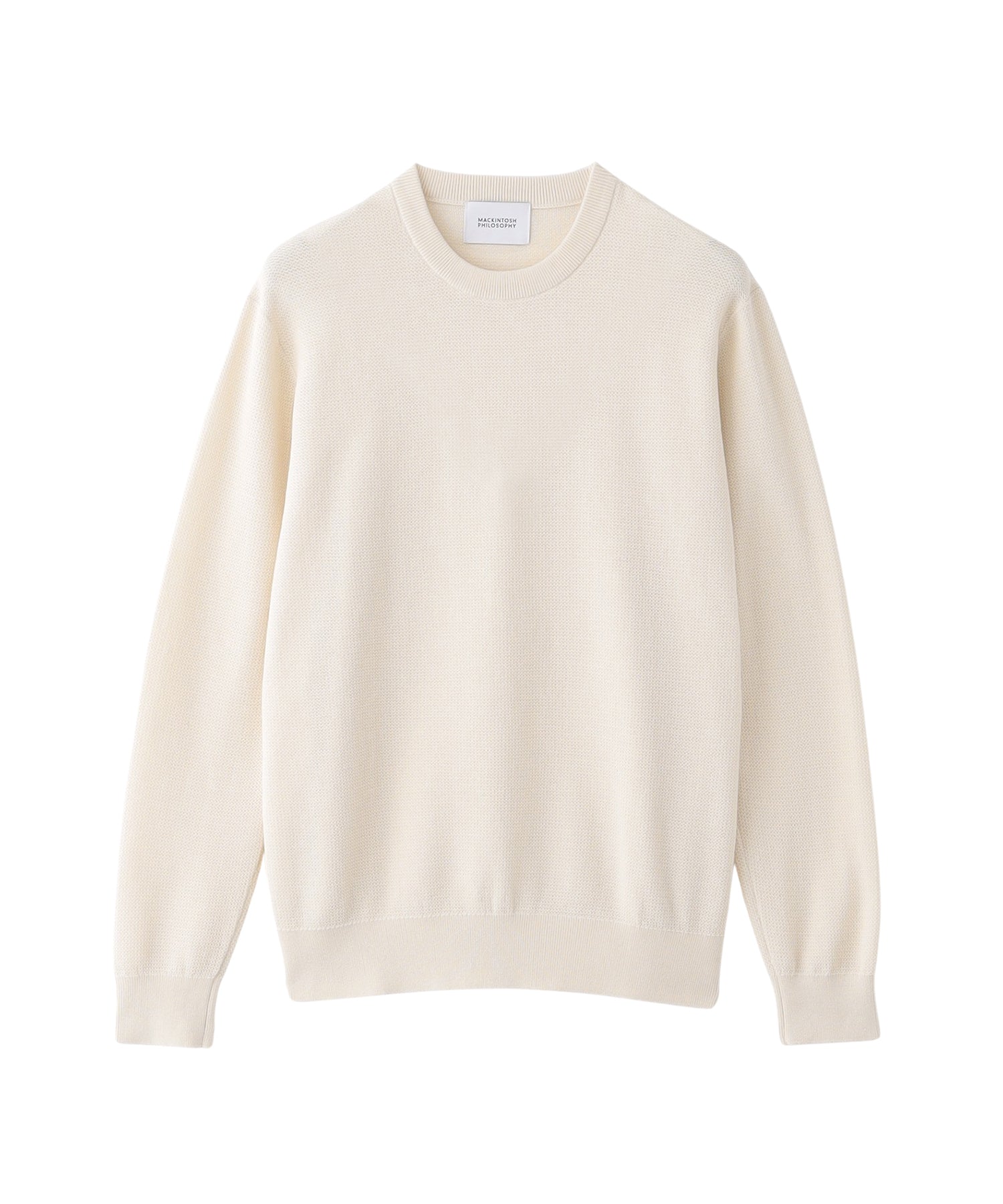 14G カノコ風ジャカード クルーネックニット(トップス