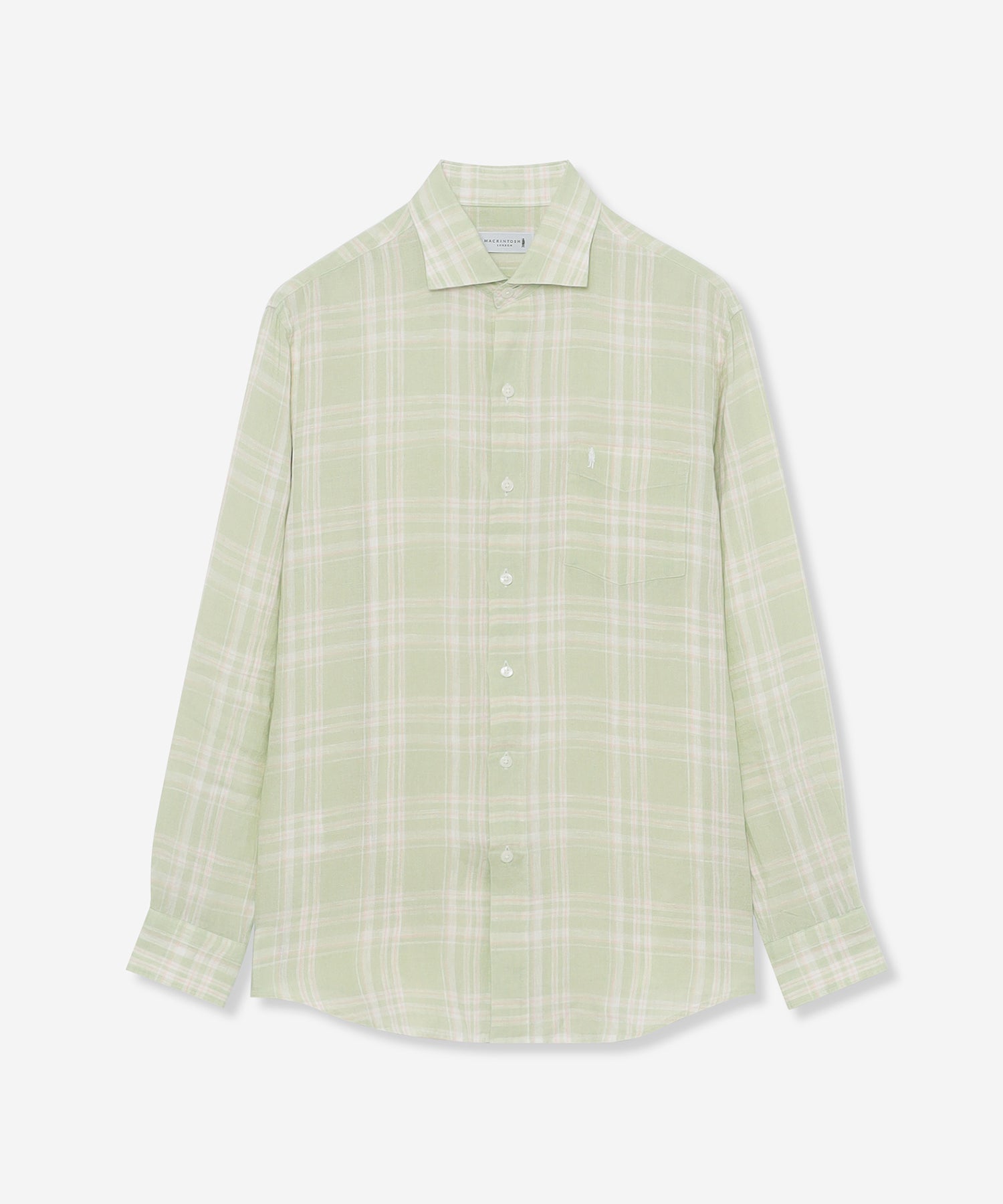 マッキントッシュ 三陽商会 ギンガムチェック 長袖 シャツ 38 ホワイト×ネイビー Mackintosh レディース MACKINTOSH - マッキントッシュ 三陽商会 ギンガムチェック 長袖