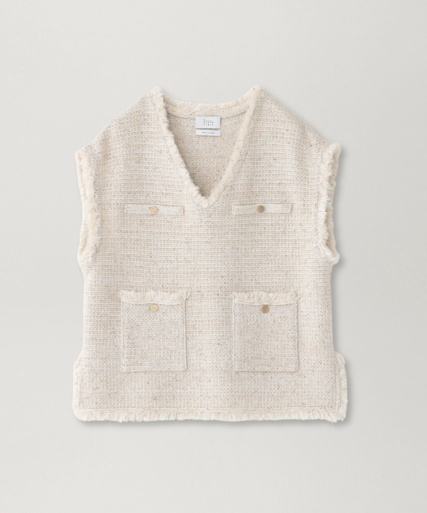 エス エッセンシャルズ　S.ESSENTIALS ニット　セーター　ベスト　新品 ニットベスト(トップス)｜S.ESSENTIALS(エス エッセンシャルズ)の