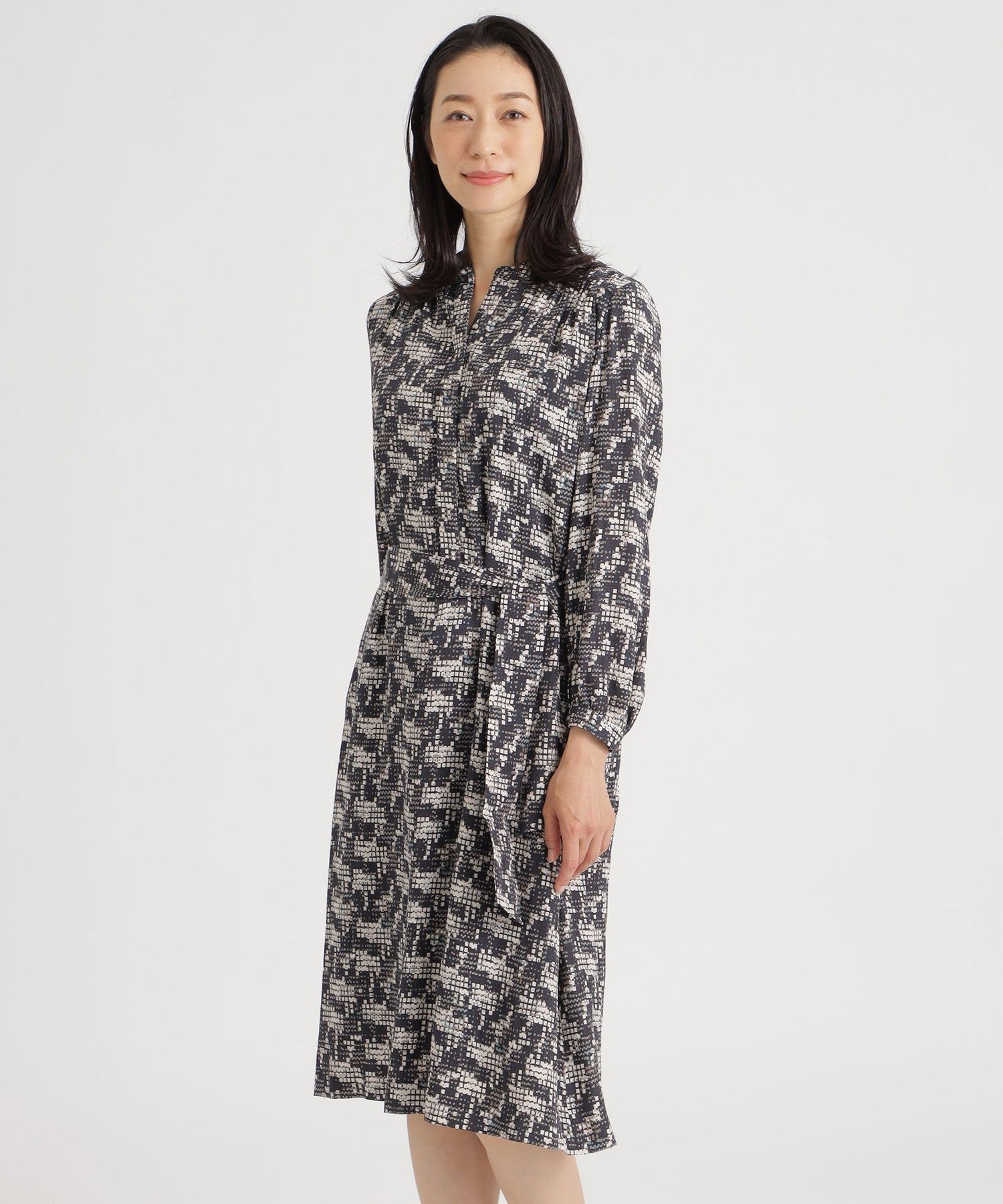 ジオメトリープリント ワンピース【ウォッシャブル】(ワンピース