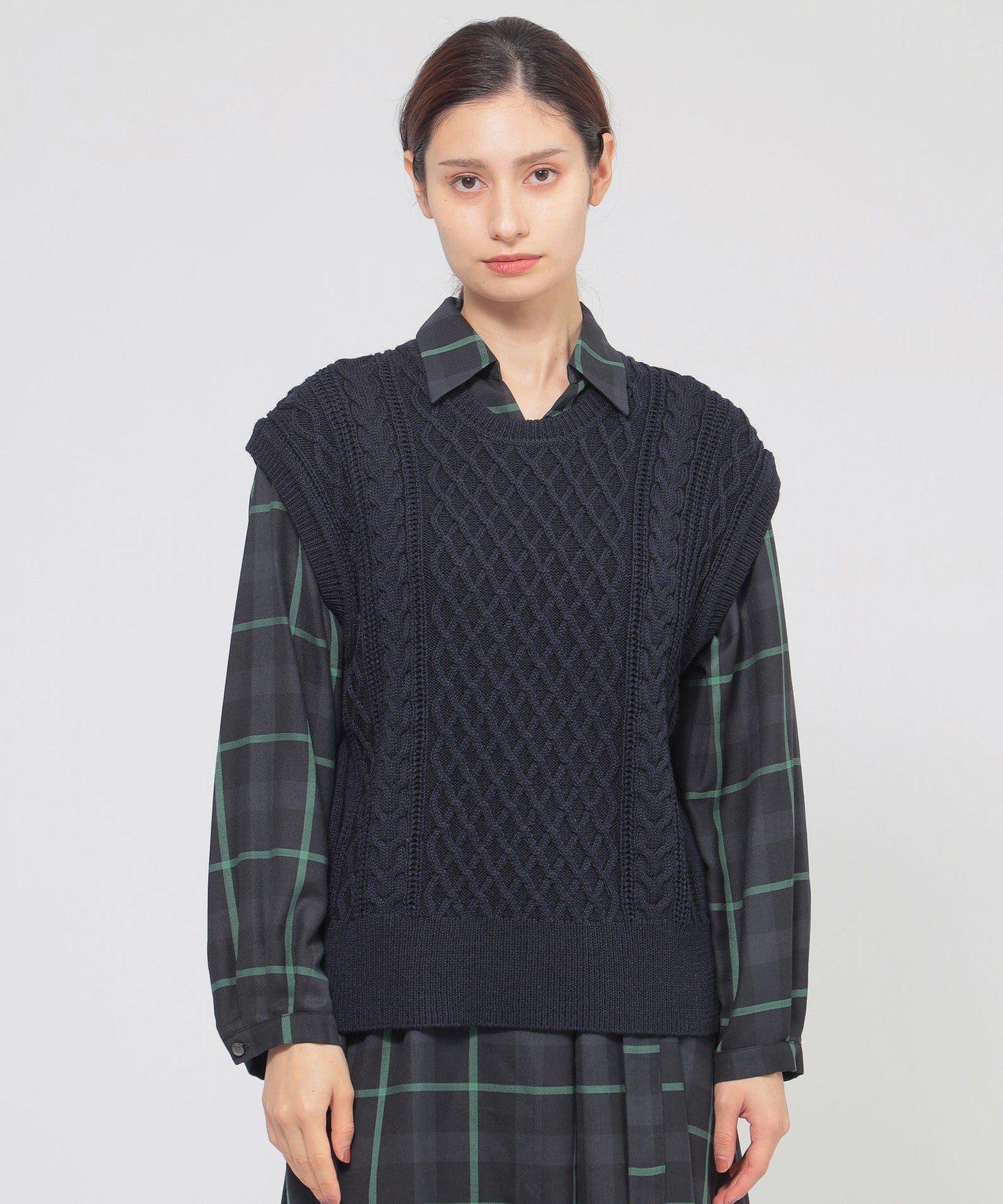 ポールスチュアート ウールアランニット ウォッシャブル】アランニット ジレ(トップス)｜Paul Stuart