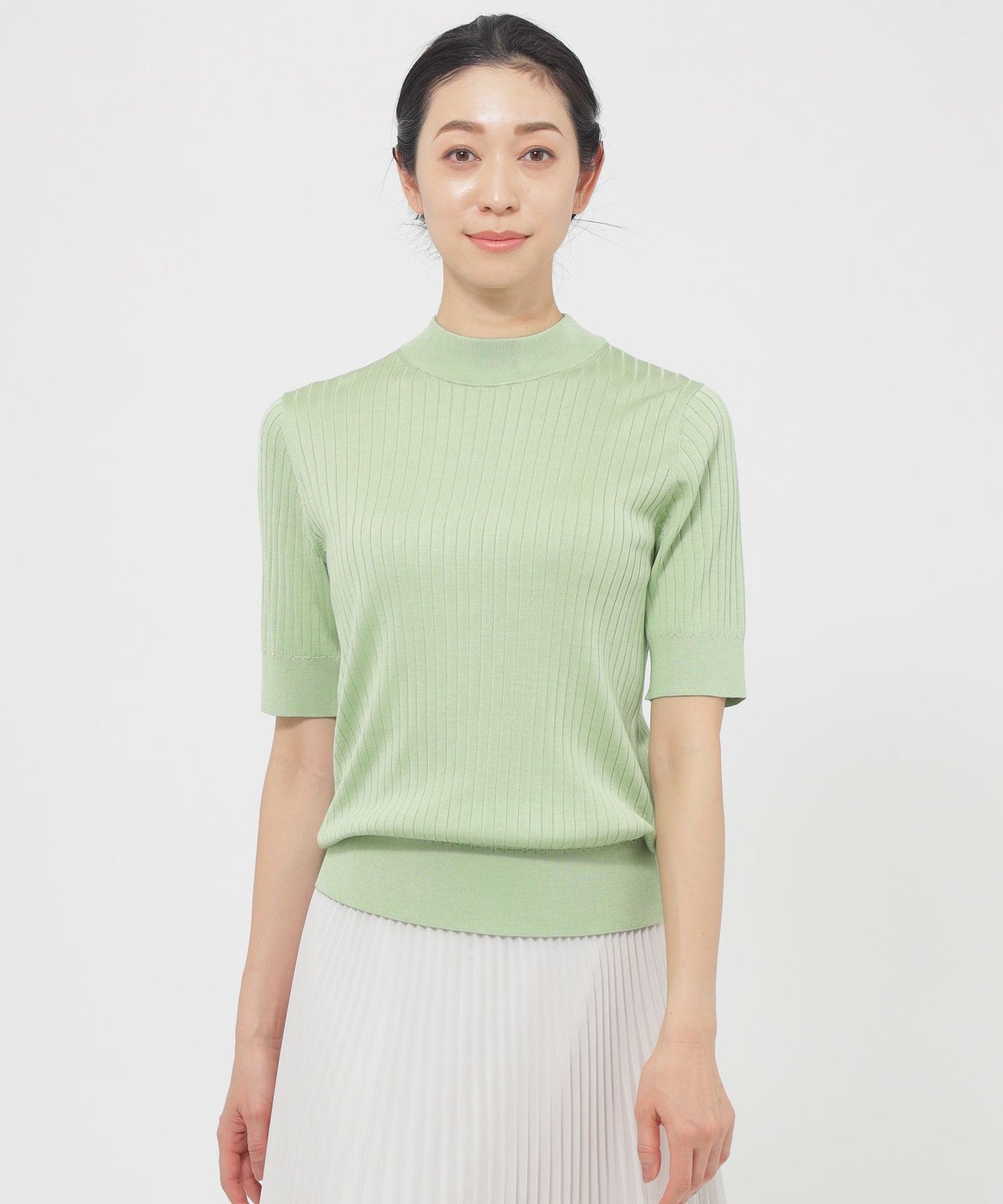 DRESS KNIT】100%シルクハイゲージニットプルオーバー【ウォッシャブル