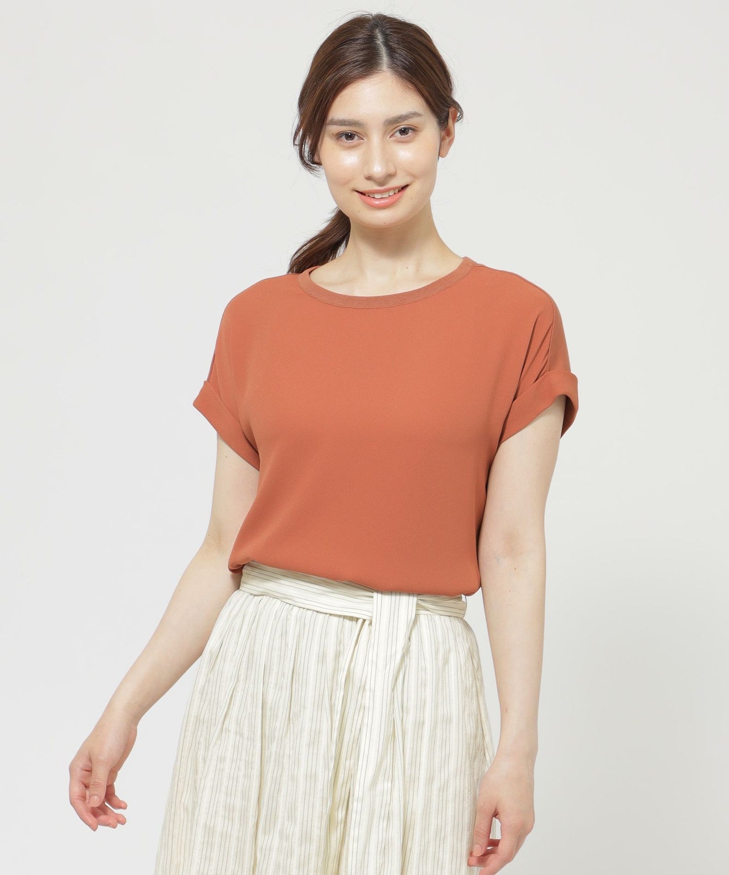 ウォッシャブル】トリプルコンビカットソー プルオーバー(トップス