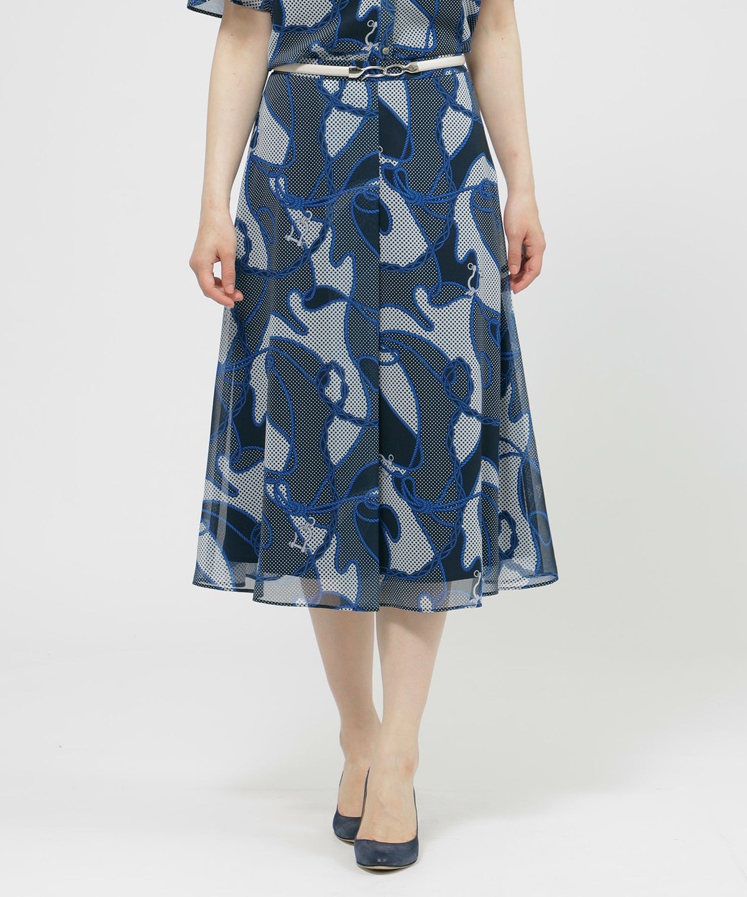 ウォッシャブル】ドット＆マリンプリント スカート(スカート)｜Paul