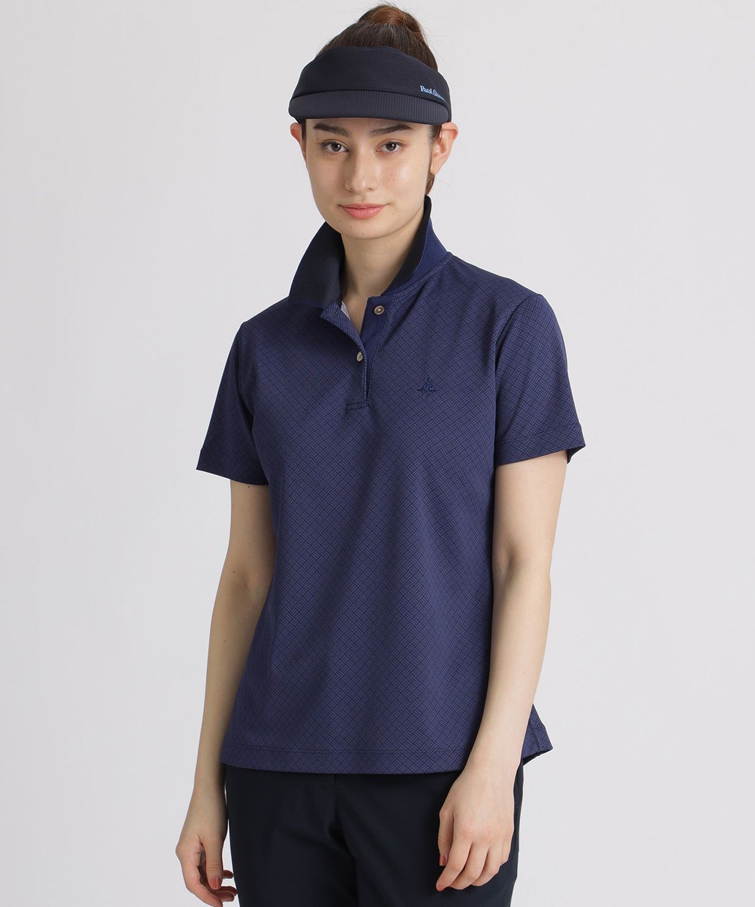 GOLF】カミフパケ柄プリントポロシャツ(吸水速乾・UVカット)(トップス