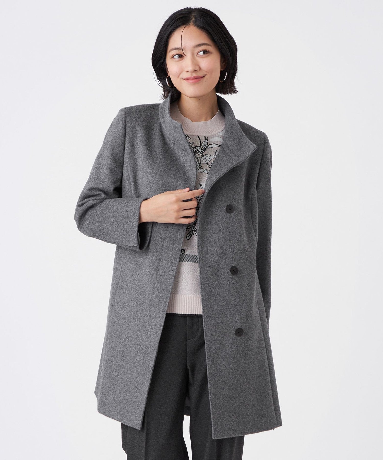 WORK【極美品】カシミヤ混 ウールメルトン コート XS カシミヤ混メルトンウールコート(コート)｜TRANS WORK(トランスワーク