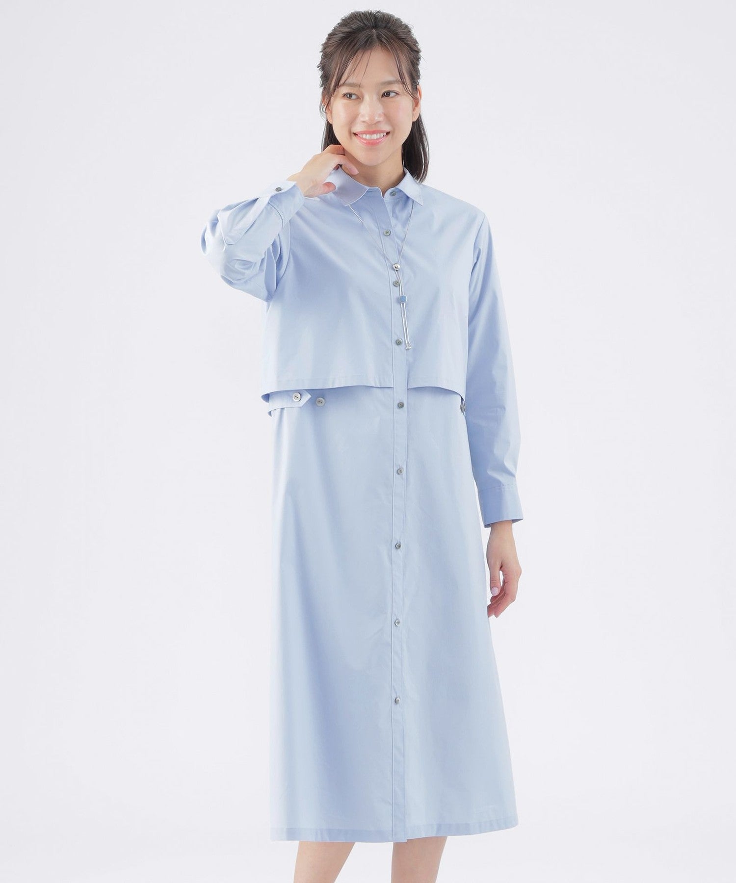 ✨未使用タグ付き✨完売品✨ルミネ横浜店限定 ワークシャツワンピース ウォッシャブル】【はっ水】【UV対策】タイプライターシャツワンピース