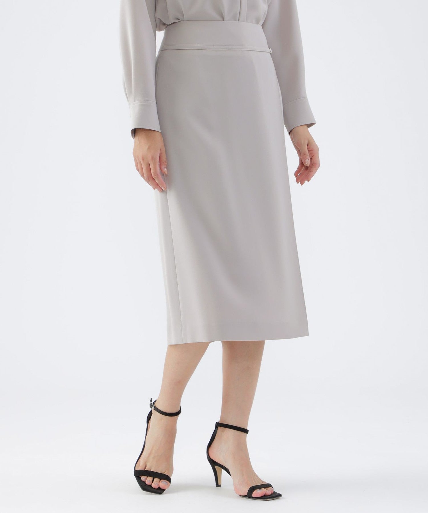 ウォッシャブル】ストレッチトロピカルストレートシルエットスカート