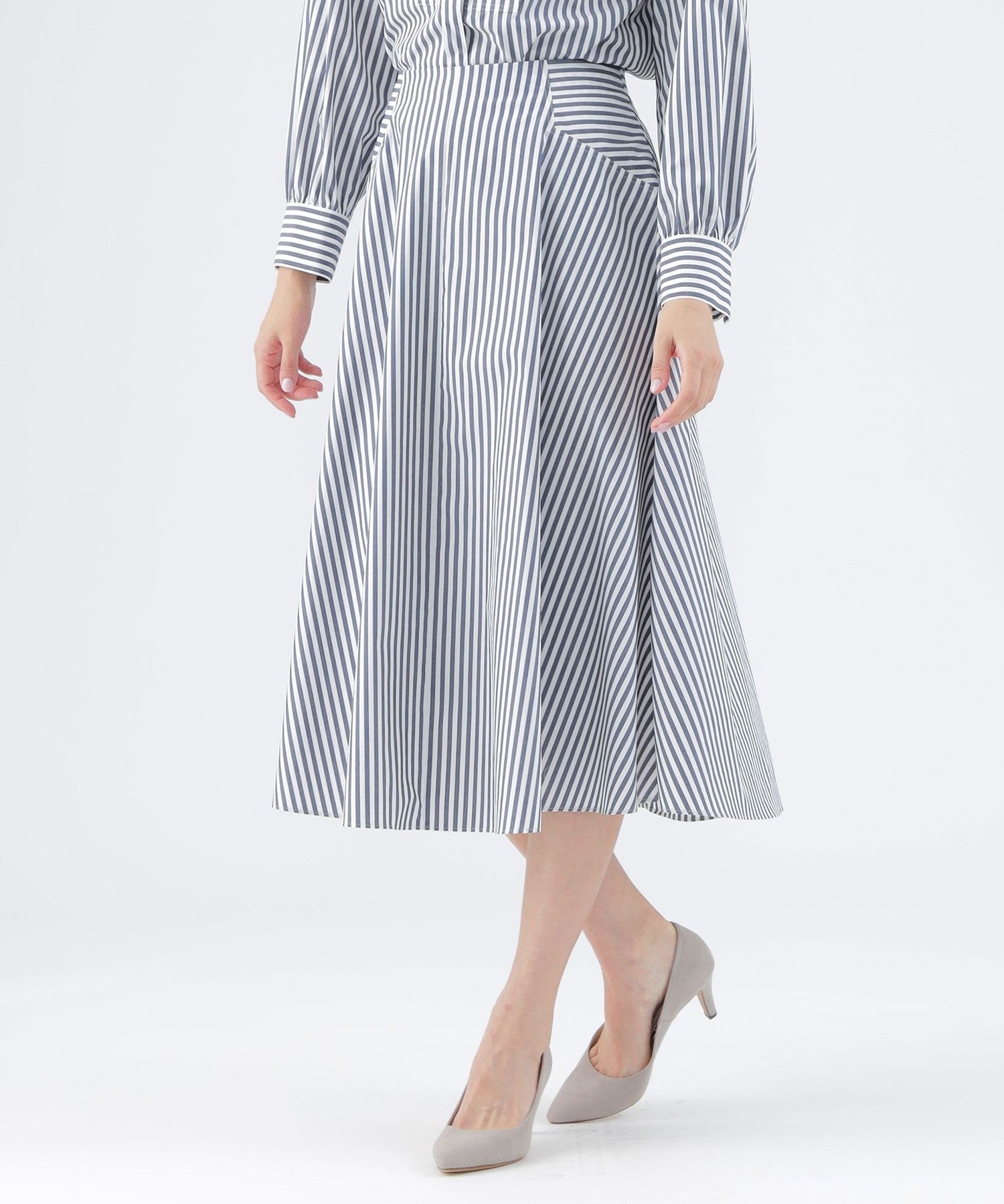 yozora様 オプションあり ウォッシャブル】【はっ水】【UV対策】タイプライターストライプフレア