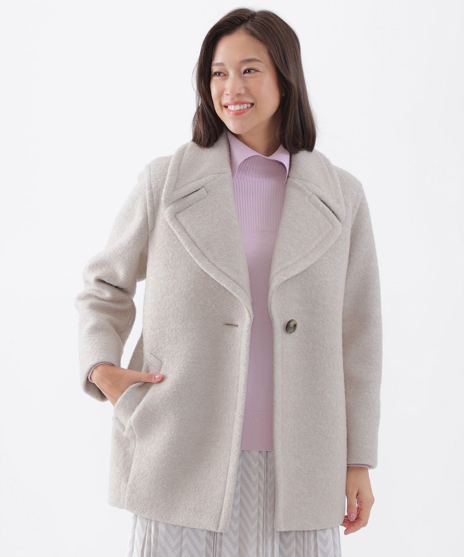 L】ボンディングブークレーコート(コート)｜TRANS WORK(トランスワーク