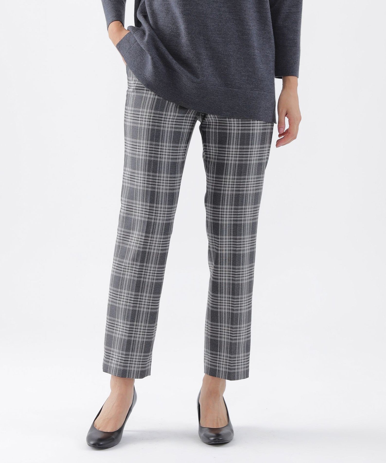 L】【ウォッシャブル】ストレッチツイルテーパードパンツ(パンツ