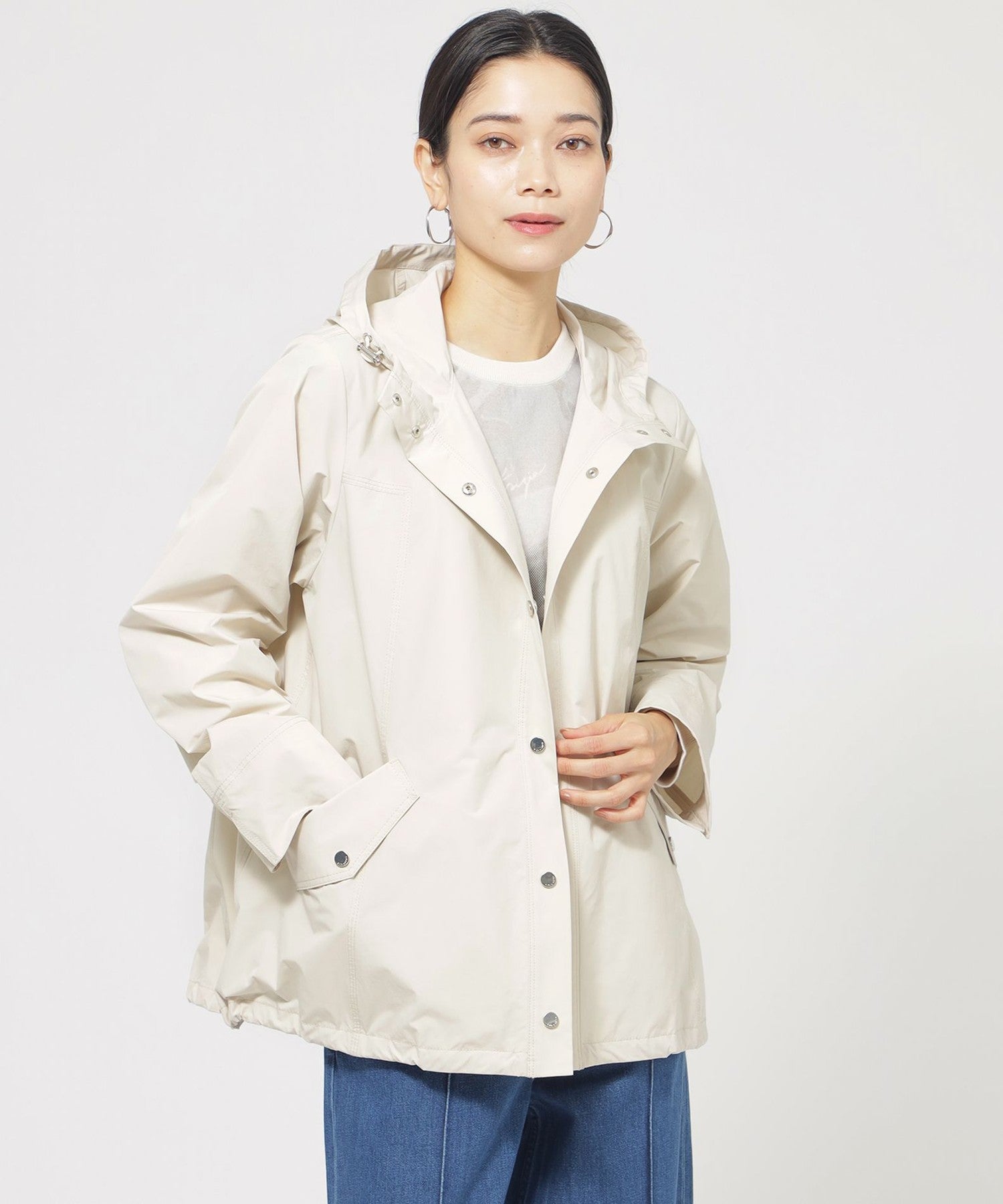 【専用】YAMADAYA★CLOVE ライトフードブルゾンM 春夏秋✨新品未使用 ウォッシャブル】【はっ水】ライトタフタフーデッドブルゾン