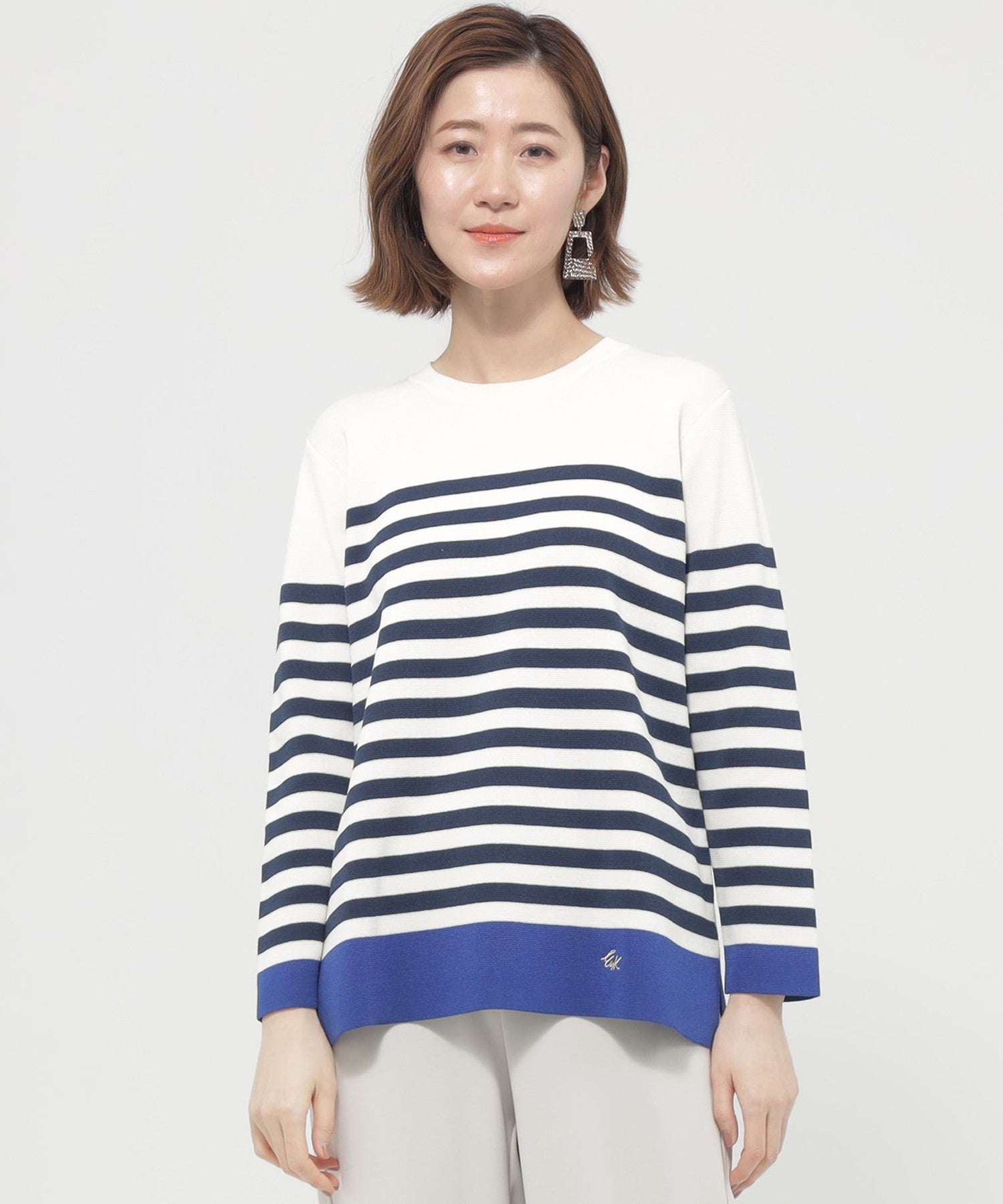 ウォッシャブル】ミラノリブボーダーニット(トップス)｜EVEX by KRIZIA