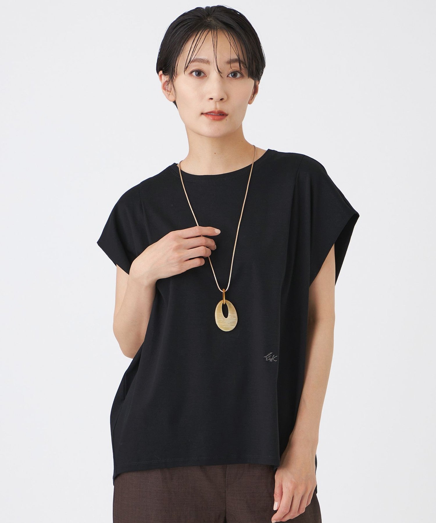 EDITION掲載】【ウォッシャブル】フレンチスリーブドルマンカットソー
