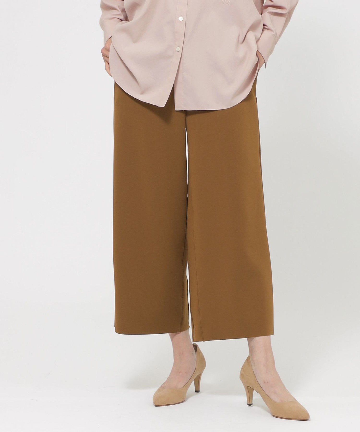 TJ専用LILIT茶色 ウォッシャブル】ダンボールニットワイドクロップドパンツ(パンツ