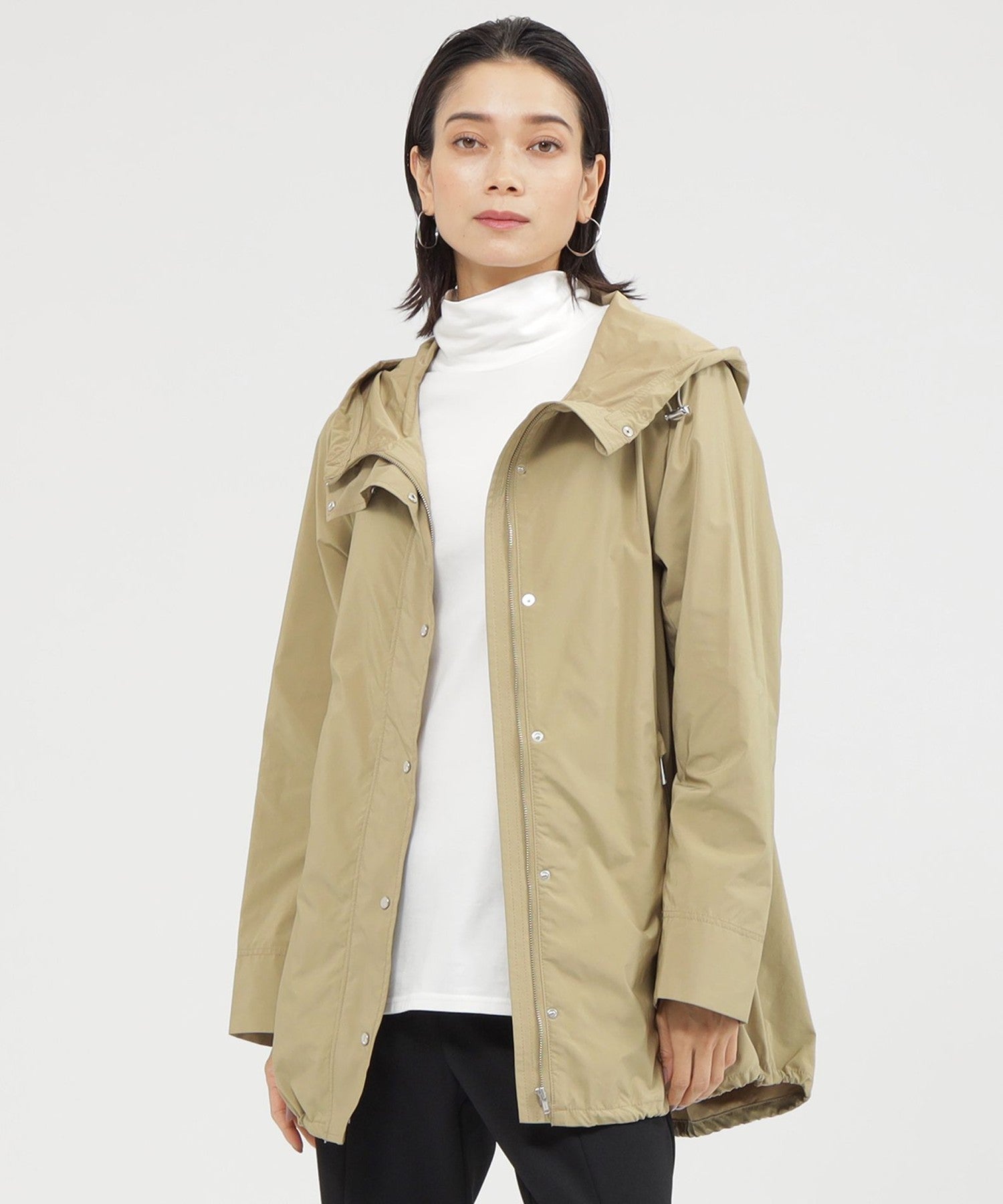 L】【はっ水】【ウォッシャブル】マイクロタフタミドルコート(コート