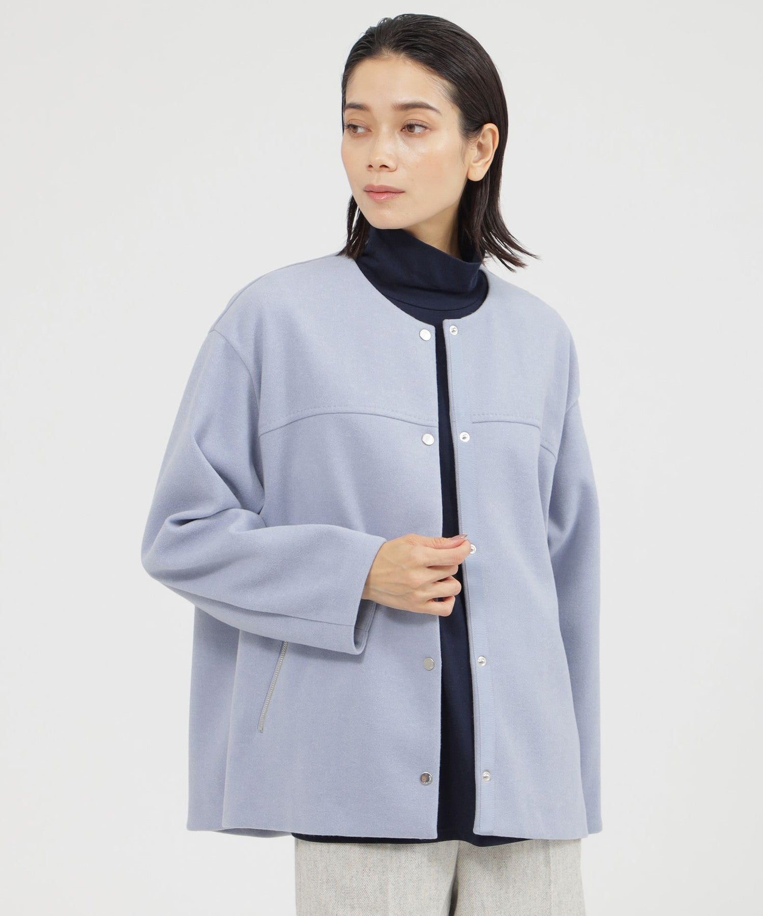 L】【カタログ掲載品】【ウォッシャブル】ウールライクジャージノー