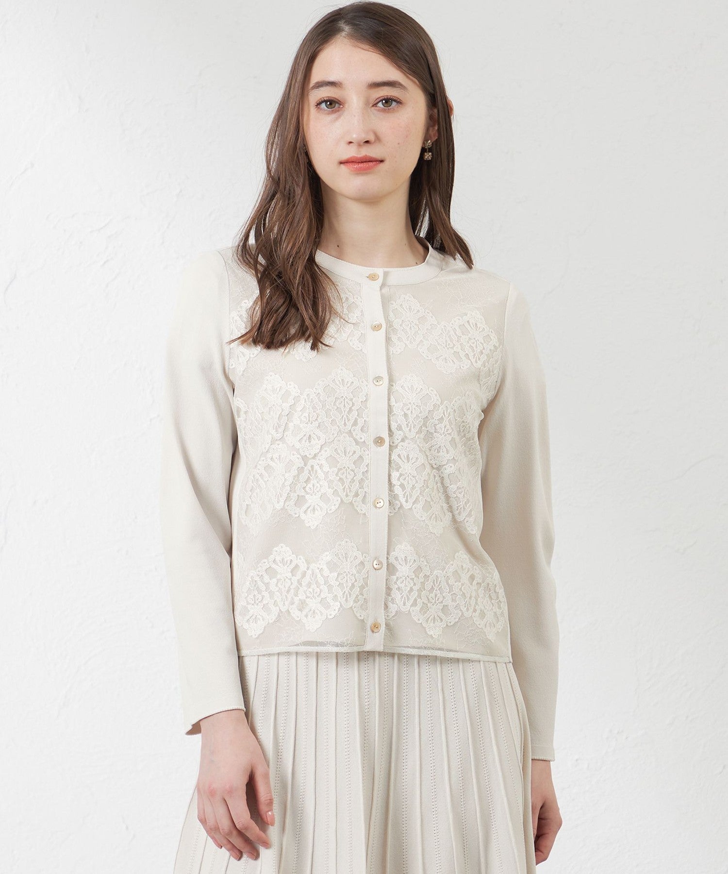 suzuki takayukiフリル付きニットカーディガン FREAK'S STORE カーディガン 限定展開 ちび フリル Vネック ニット