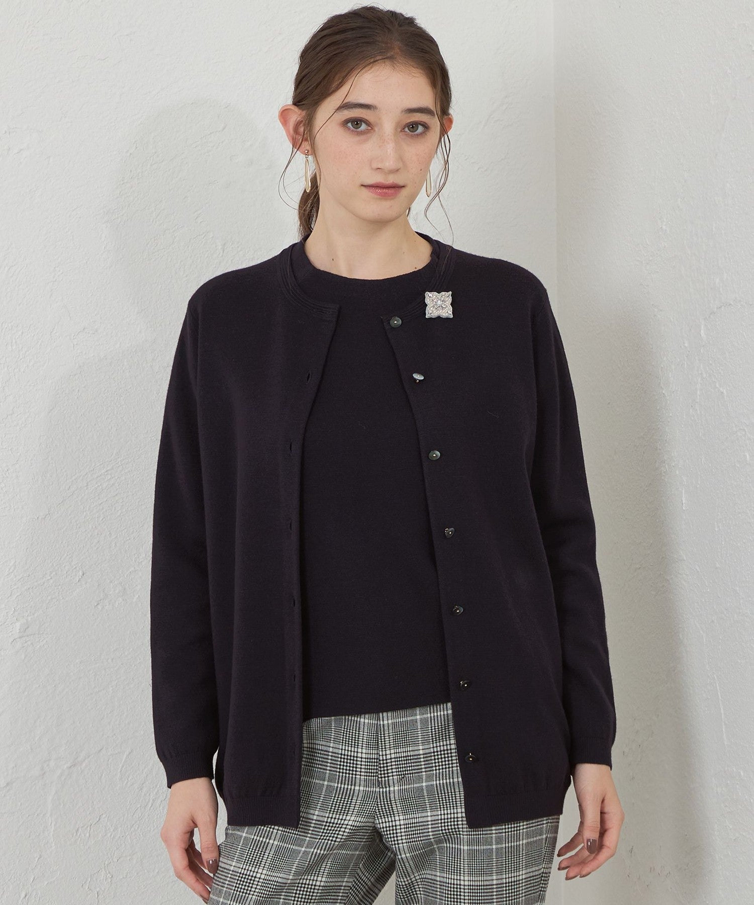 ウールミックスミラノリブニットカーディガン(トップス)｜AMACA