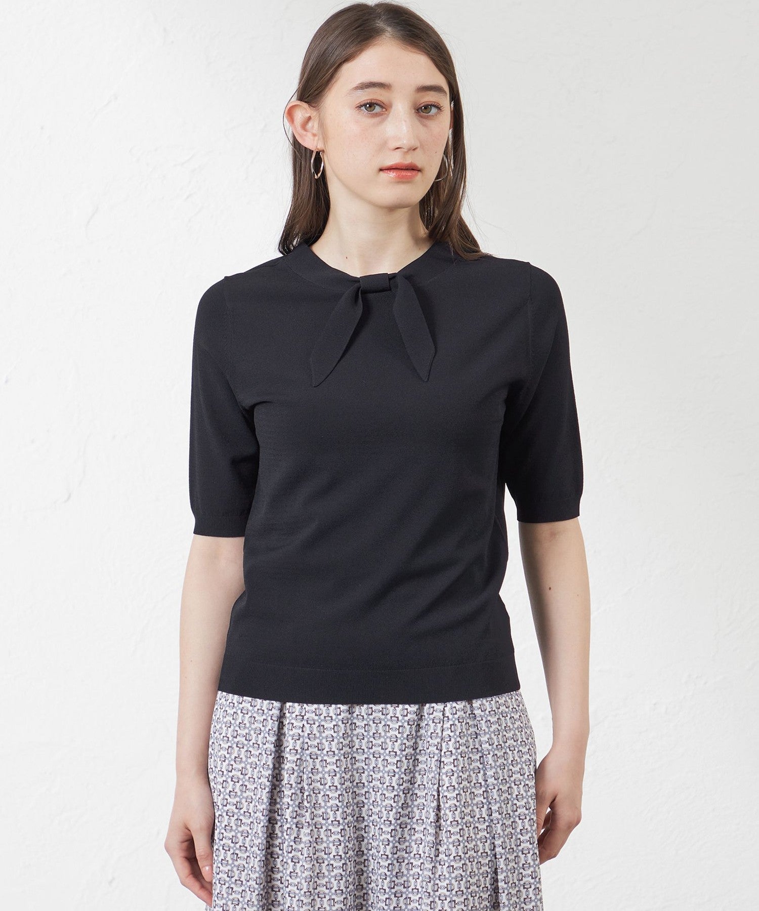 ライトレーヨンストレッチリボンニットプルオーバー(トップス