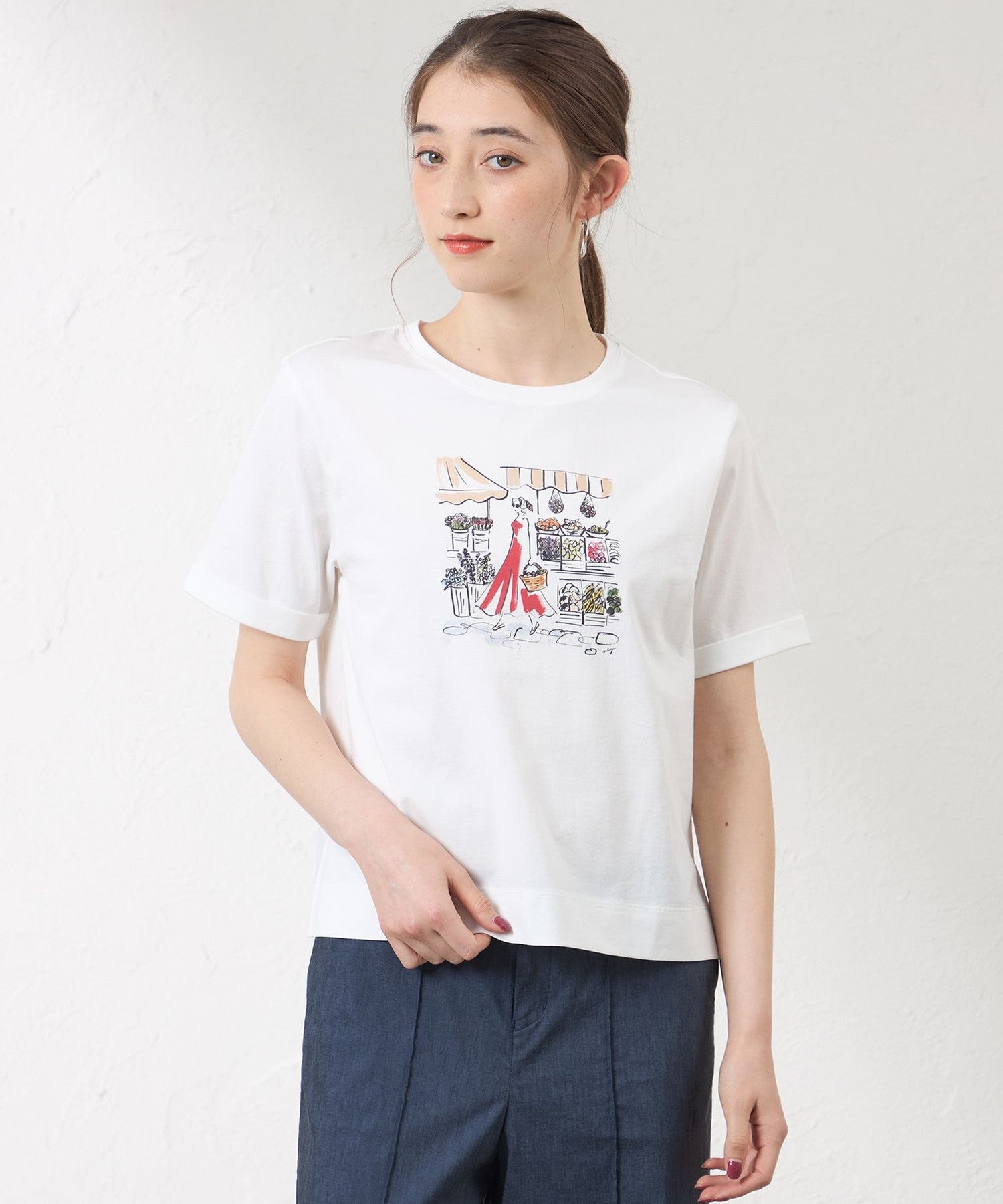 大橋美由紀さんコラボ】【AMACA Marche】プリントTシャツ(トップス