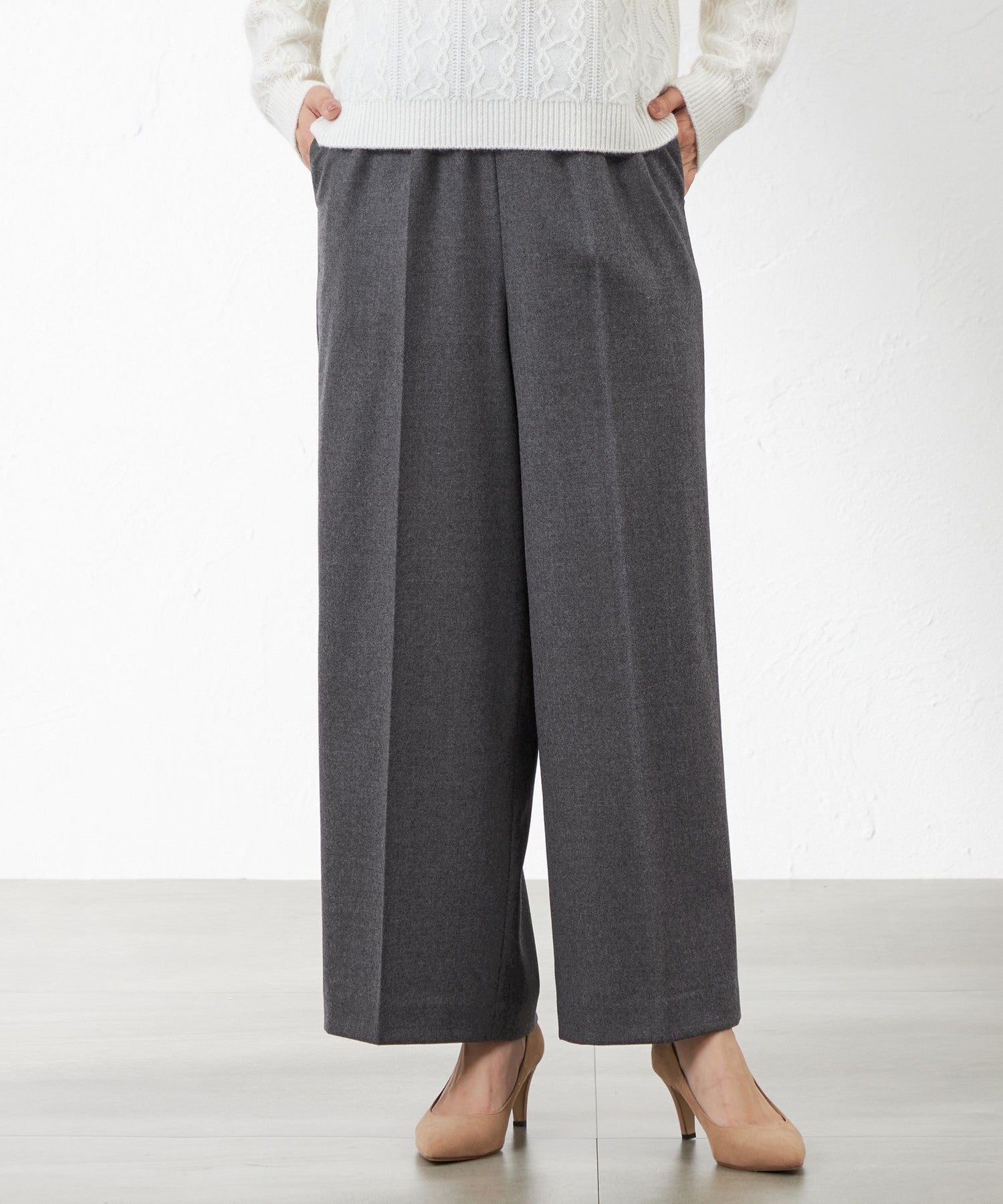 ハイカウントフラノワイドストレートパンツ(パンツ)｜AMACA