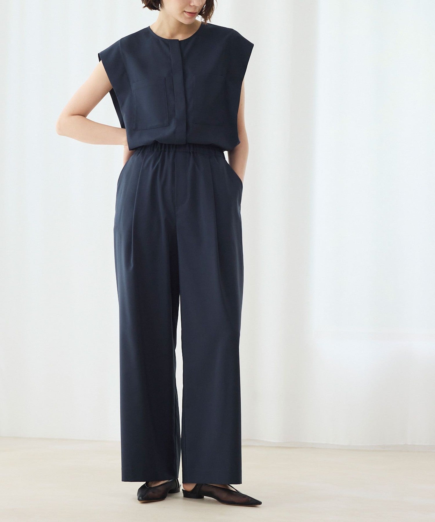 mocccchi　パンツ マルチシーン】ドライタッチ 美シルエットイージーパンツ(パンツ