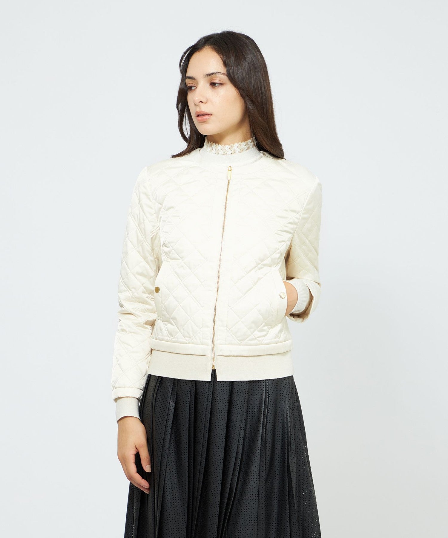 サテンキルト ノーカラージャケット(ジャケット)｜EPOCA(エポカ)の