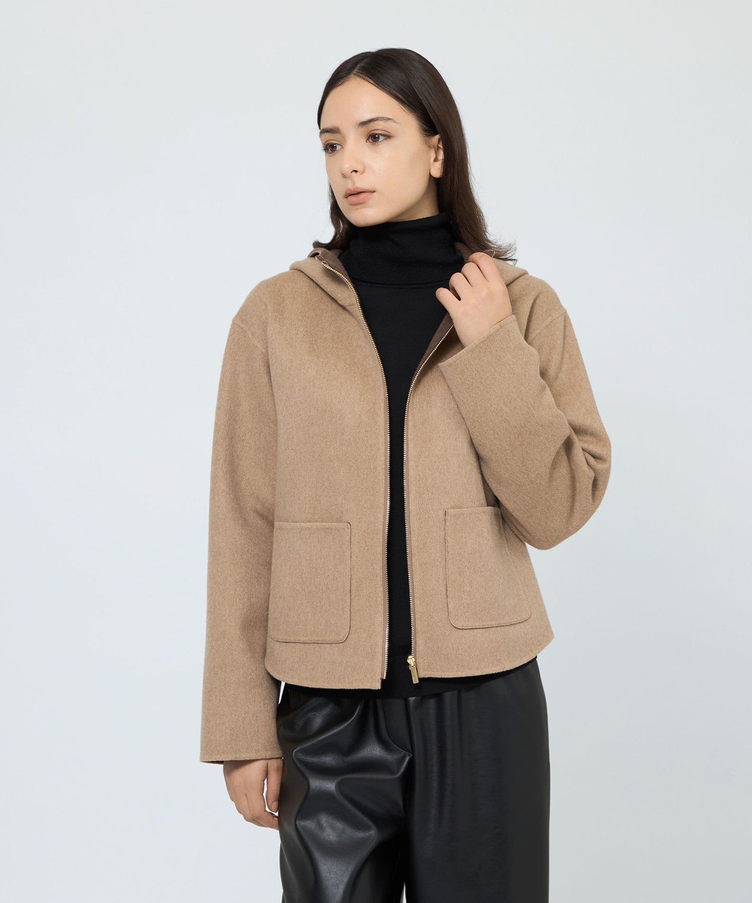 ウールリバーシブルフーディー ショートコート(コート)｜EPOCA(エポカ