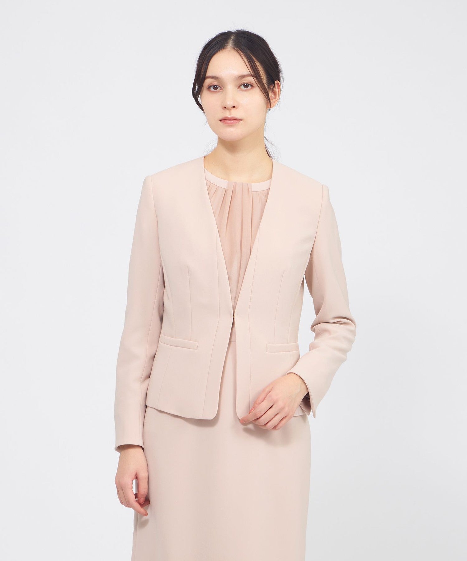 コンパクトダブルクロス ノーカラージャケット(ジャケット)｜EPOCA