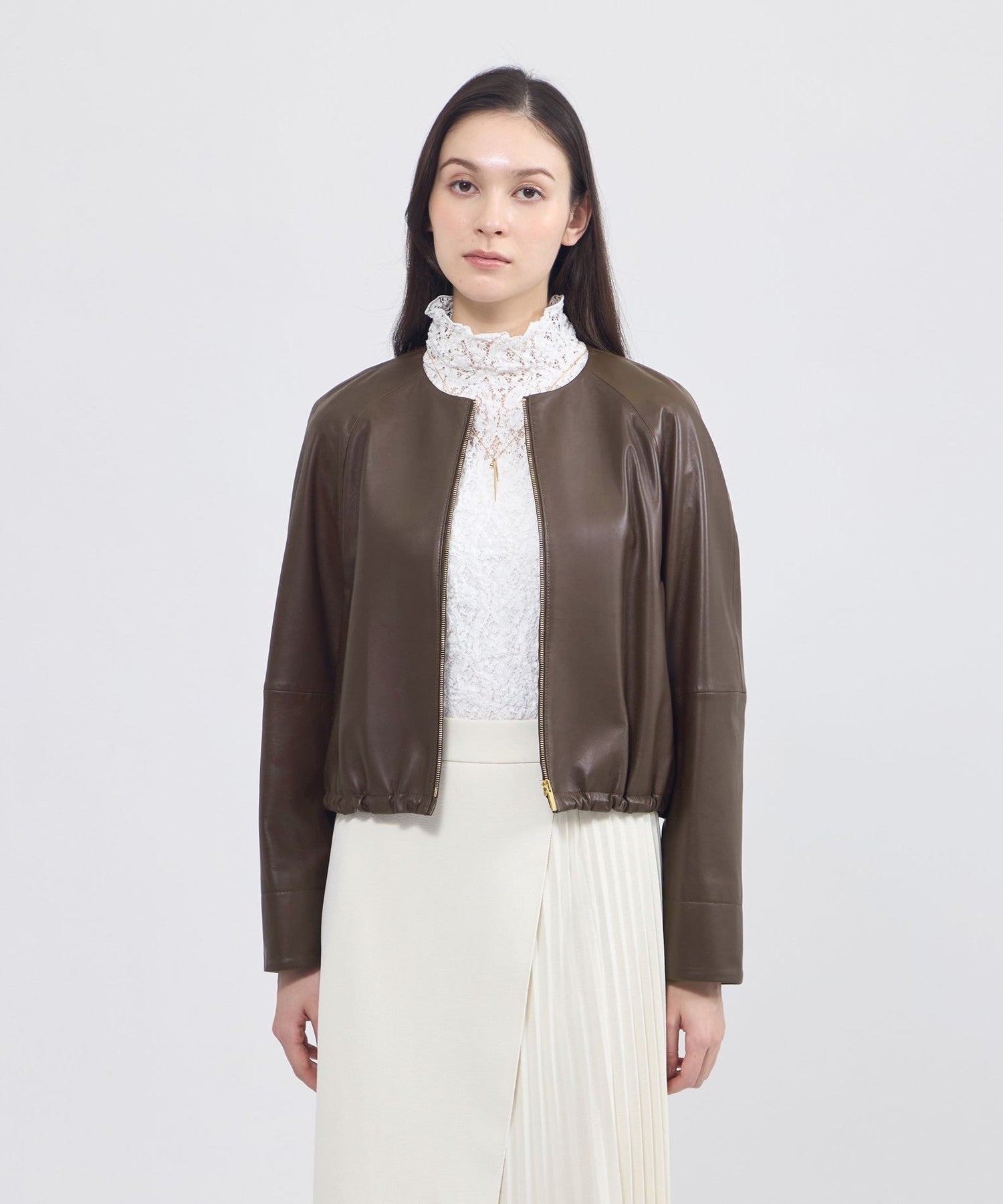 ソフトシープレザー ノーカラージャケット(ジャケット)｜EPOCA(エポカ