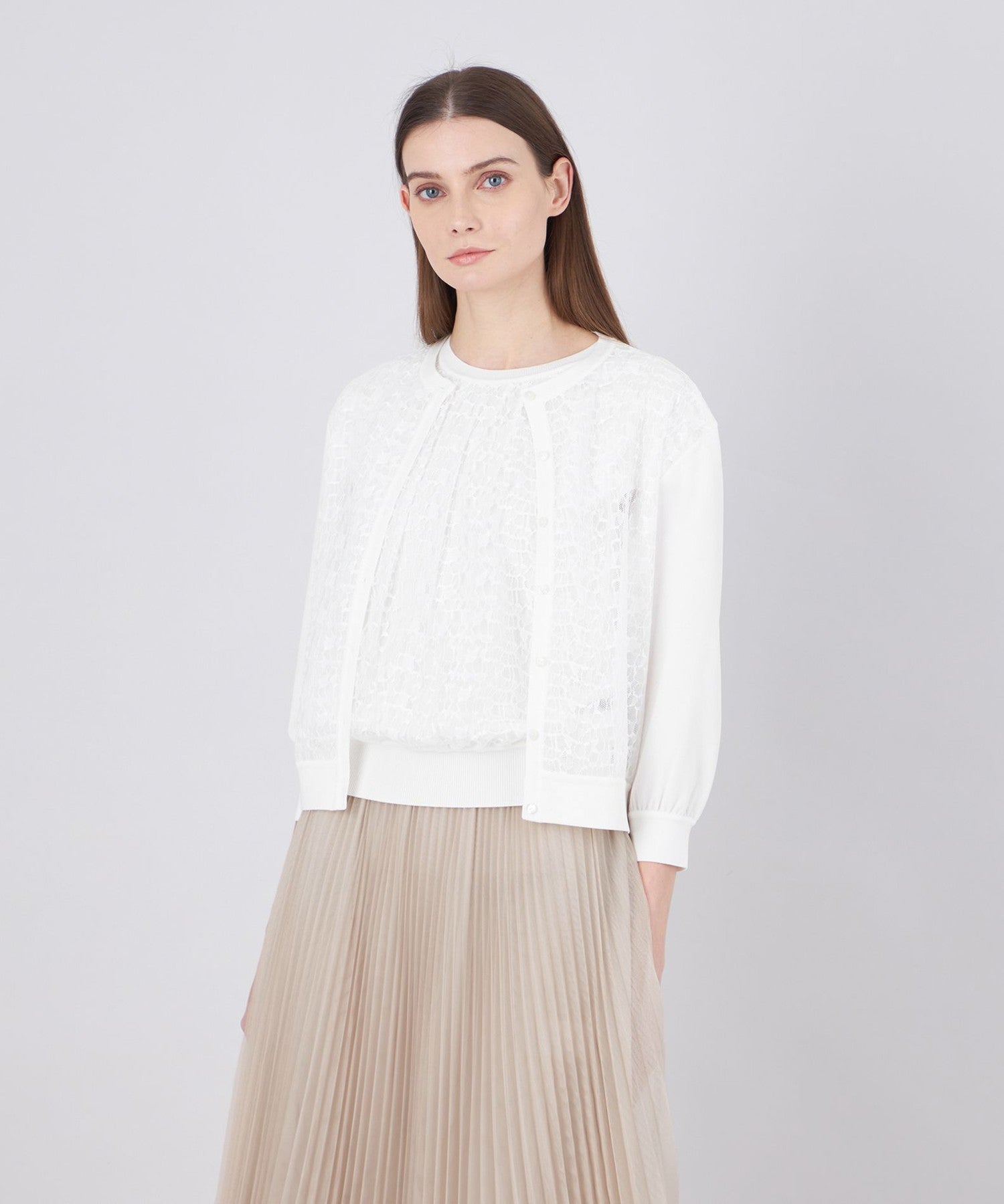 リバーレースコンビ ニットカーディガン(トップス)｜EPOCA(エポカ)の