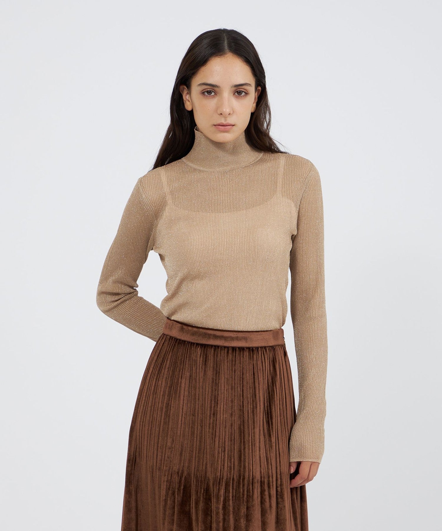 シアーラメ ハイネックニット(トップス)｜EPOCA(エポカ)のファッション