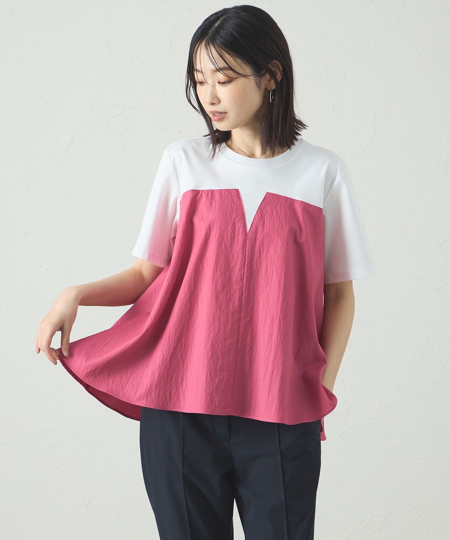 トップス cocona code ☺︎ * * tops #エンボス長袖裾フレアトップス