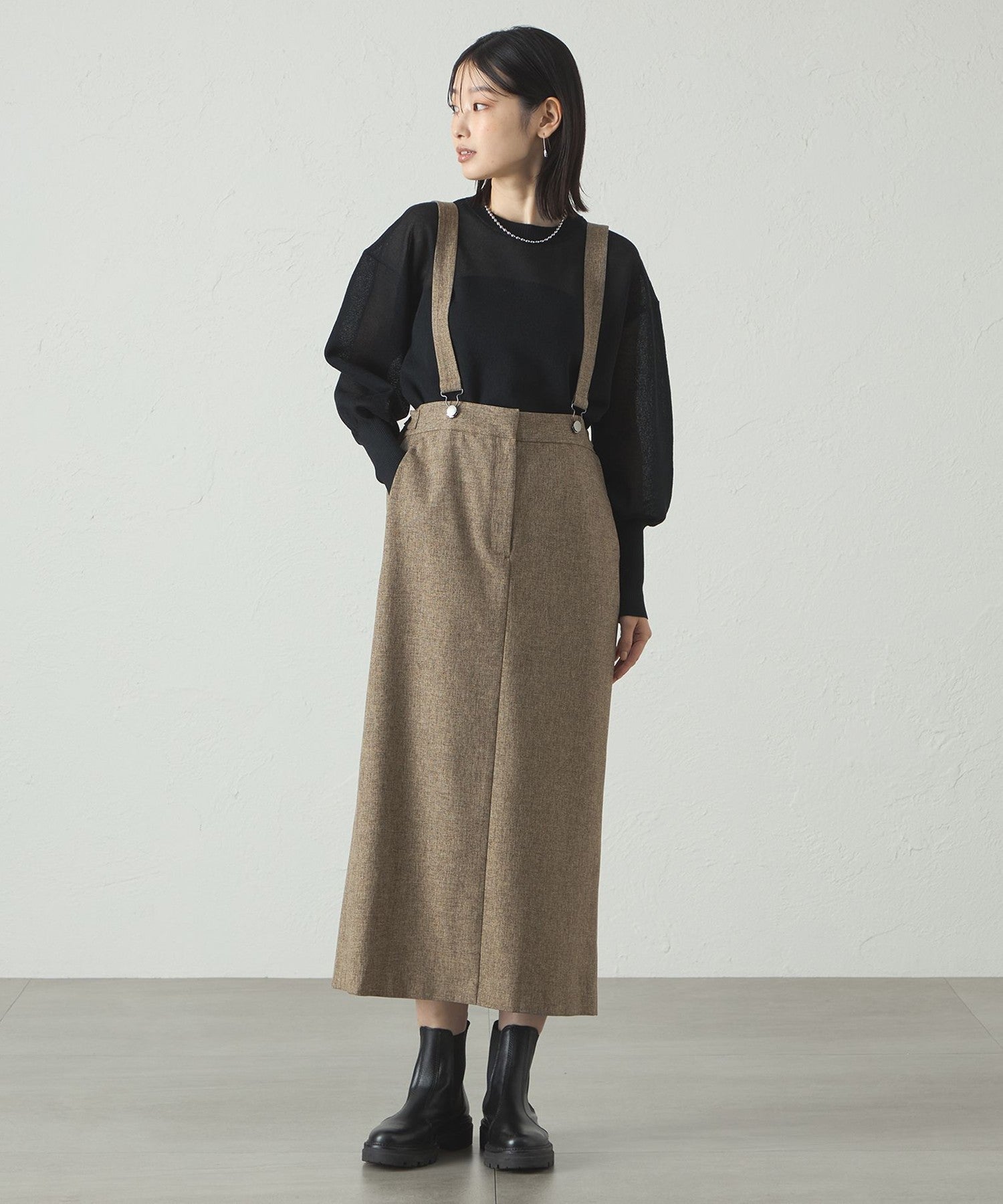 着回し抜群】サスペンダータイトスカート(スカート)｜CAST