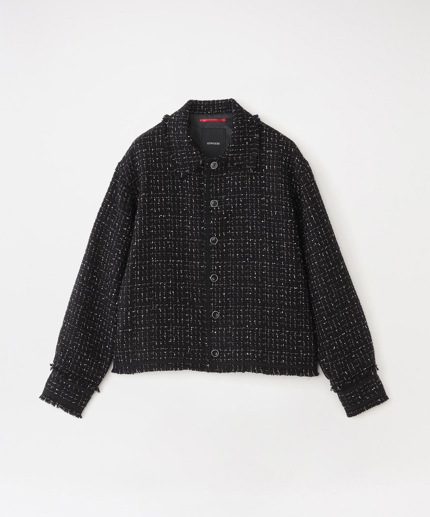 極美品　LOVELESS バンビーナ　ツイードブルゾン モード系　黒　L 2352-61F6543003.jpg?v=1724202658